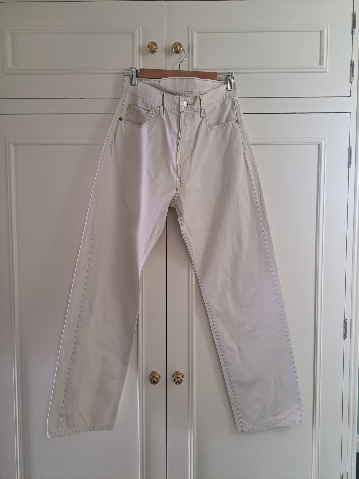 Levi's White Straight Leg Jeans Casual Cotton Denim Trousers W30 L32