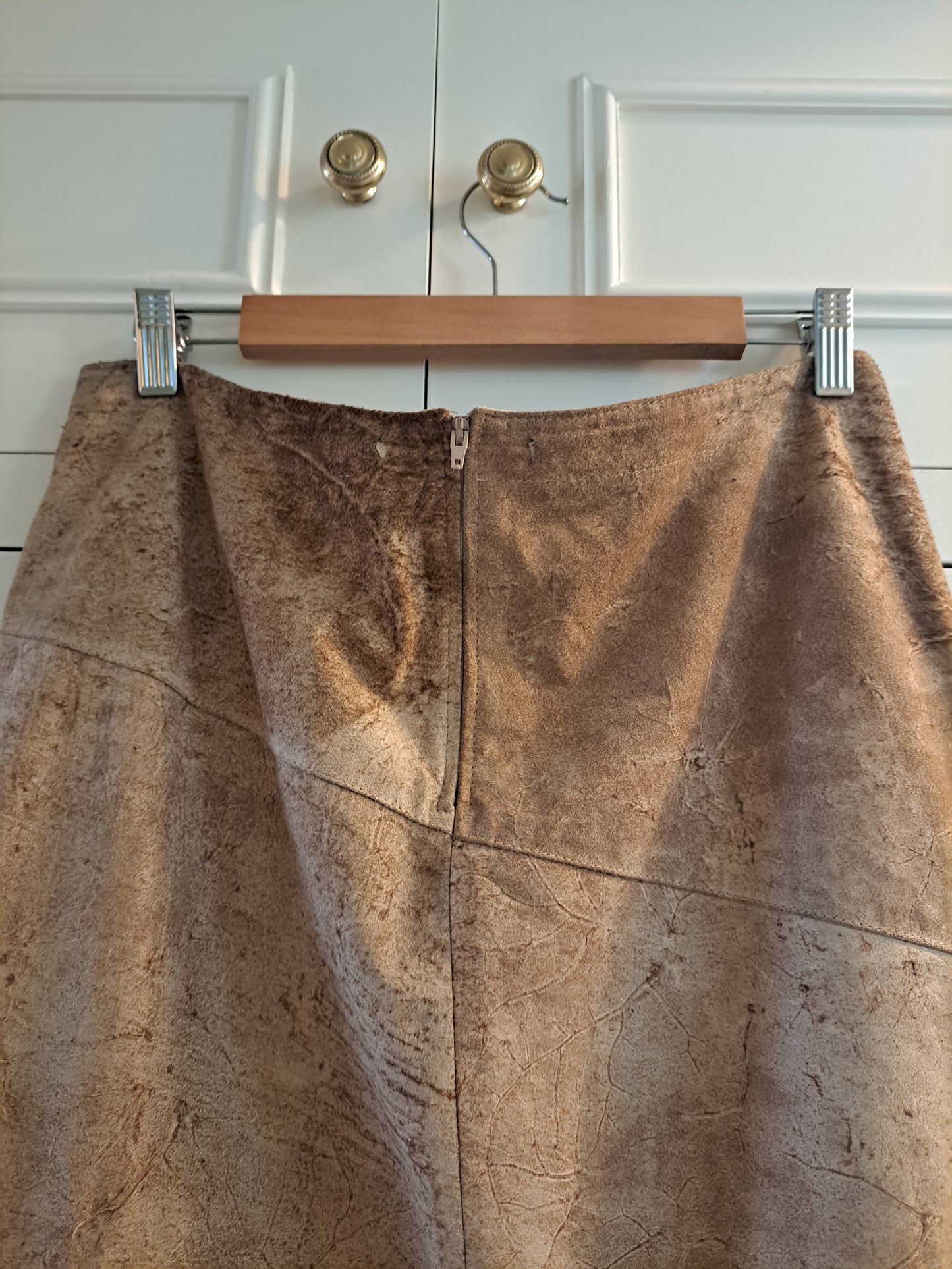 Conbipel Genuine Leather Maxi Skirt Size 44 Made in Italy Patchwork A Line Skirt