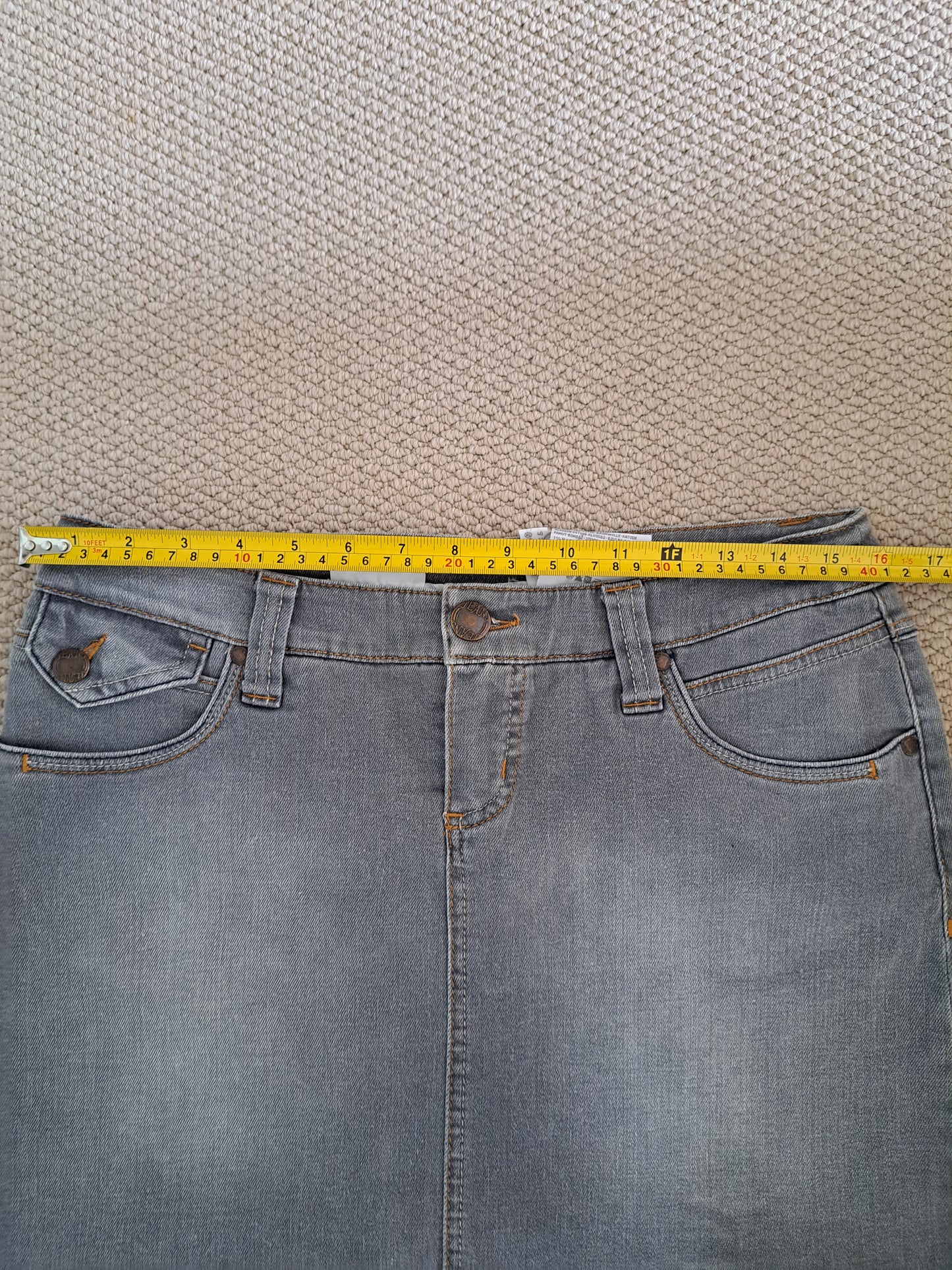 Yessica Grey Denim Mini Skirt  Washed Denim Y2K Mini Skirt