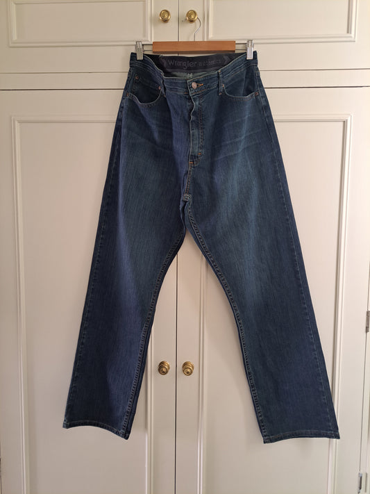 Wrangler Straight Leg Jeans Blue Denim W32 L32