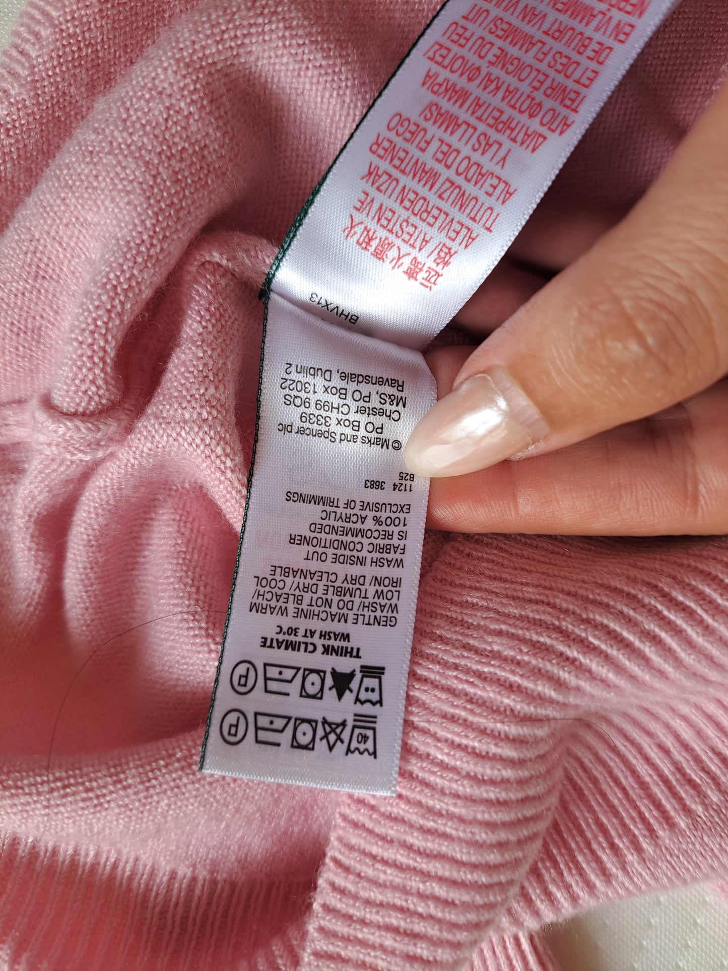 M&S Pink Crew Neck Jumper Size 12 Lightweight Knit Soft Touch Sweater