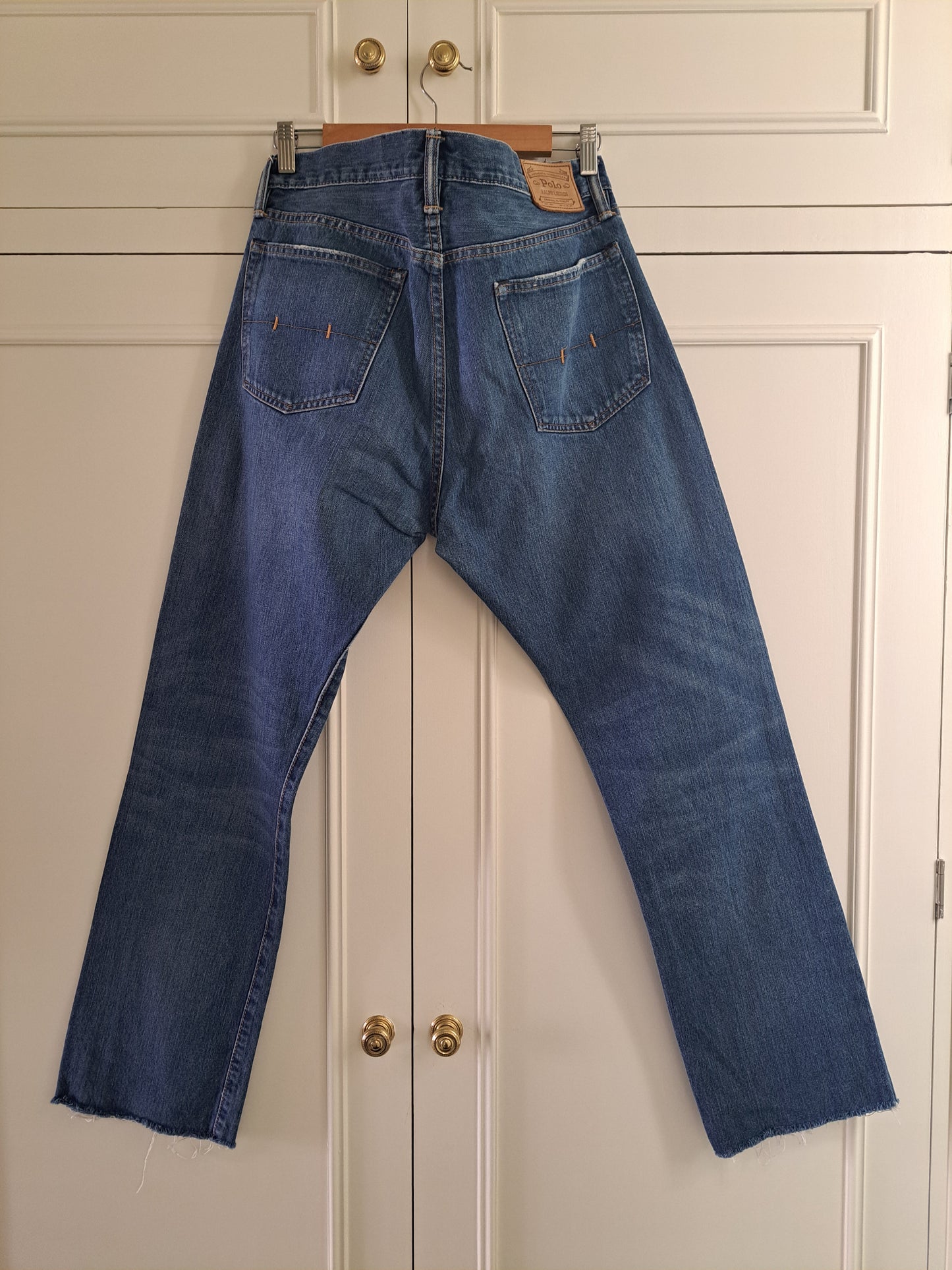 Polo Ralph Lauren Straight Leg Distressed Blue Denim Jeans W34 L32
