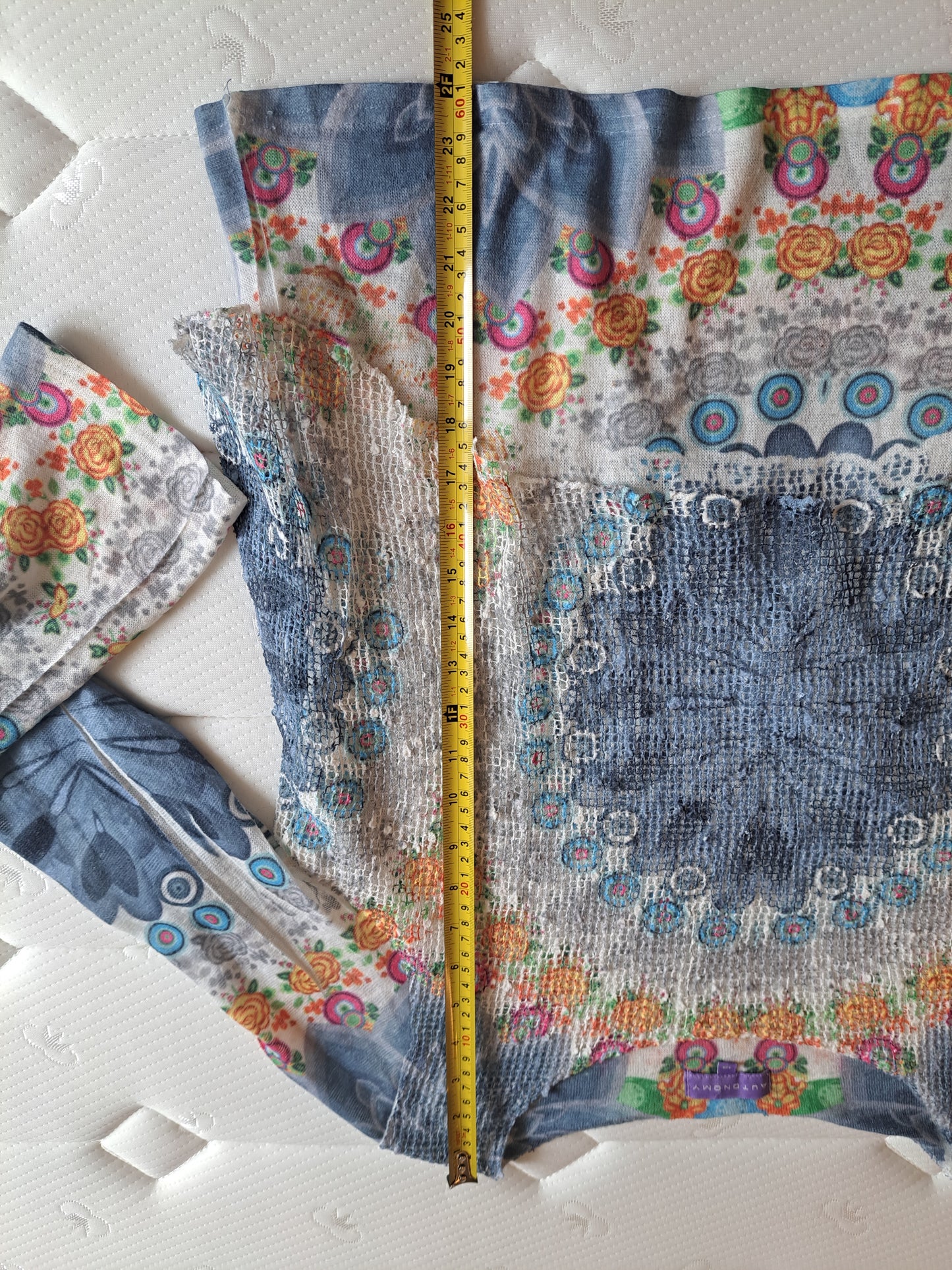 Autonomy Printed Knit Top Size 12 Boho Mandala Long Sleeve Top