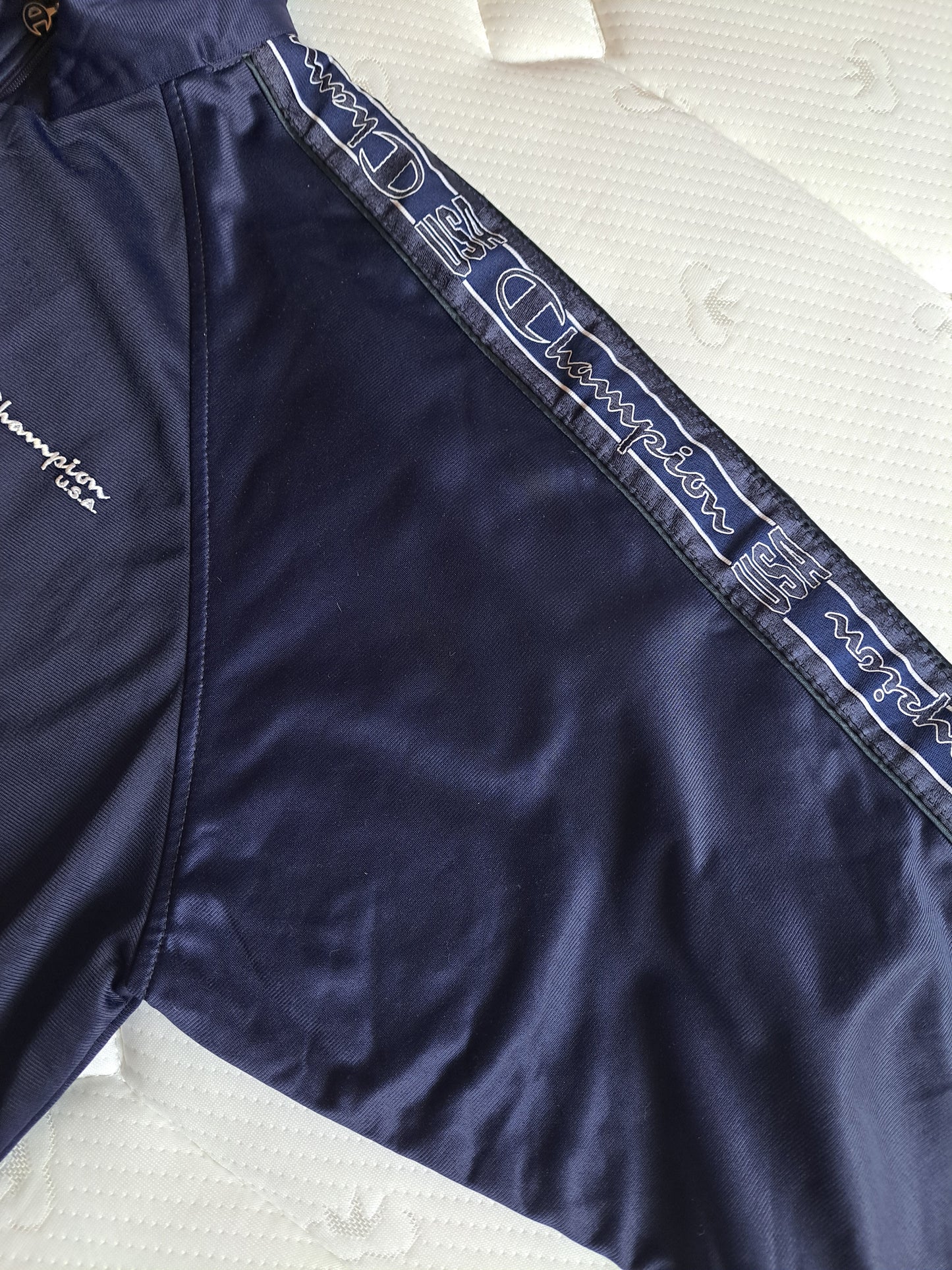 Champion Navy Track Jacket Small Zip Up Sports Jacket Y2K Athleisure