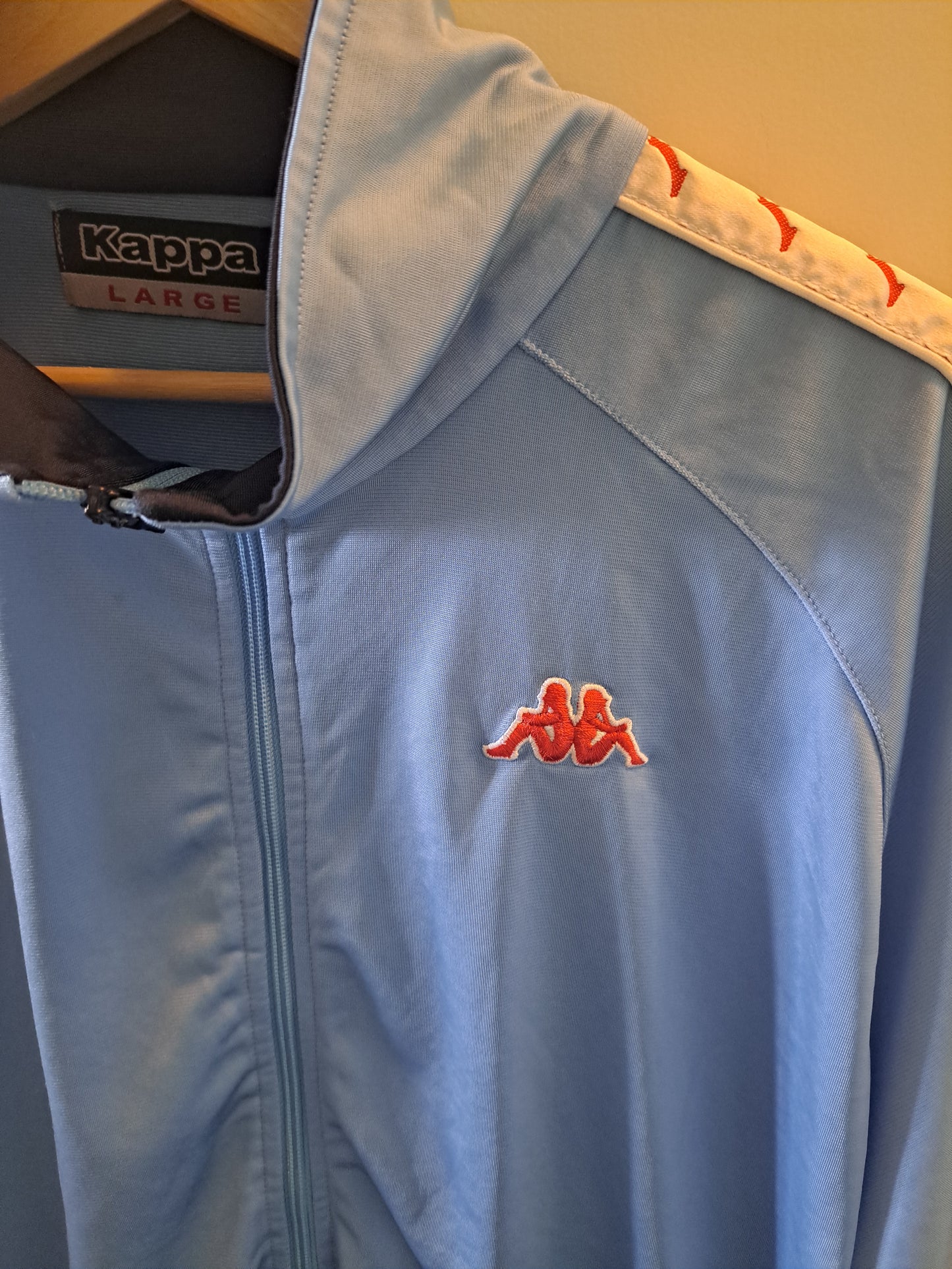 Kappa Baby Blue Track Jacket Large Y2K Vintage Style Zip Up