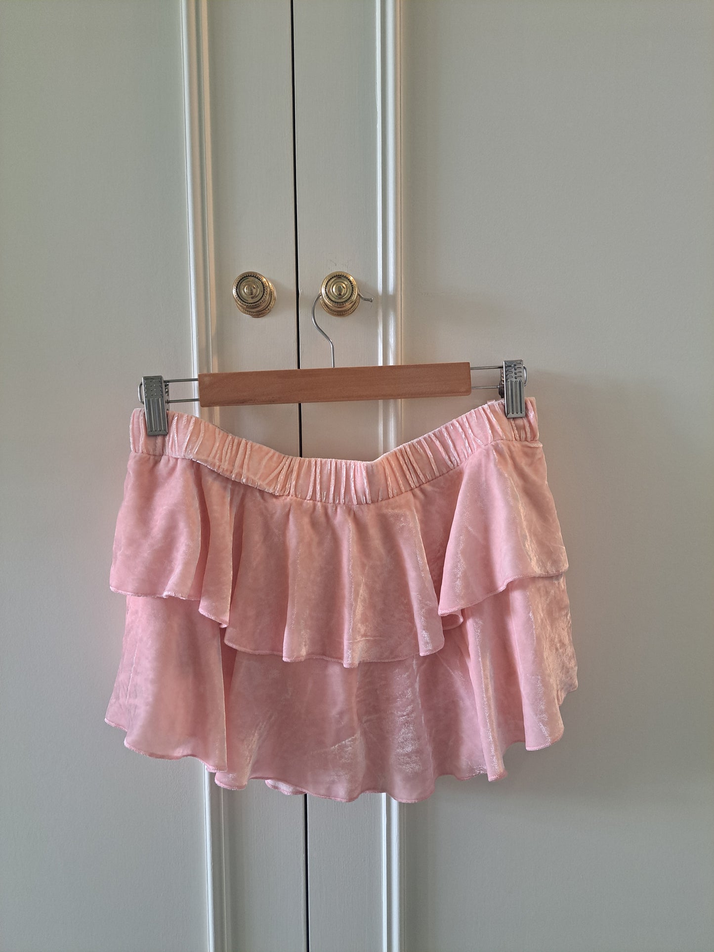Juicy Couture Pink Silk Blend Ruffle Mini Skirt Y2K Layered Skater Skirt Size L