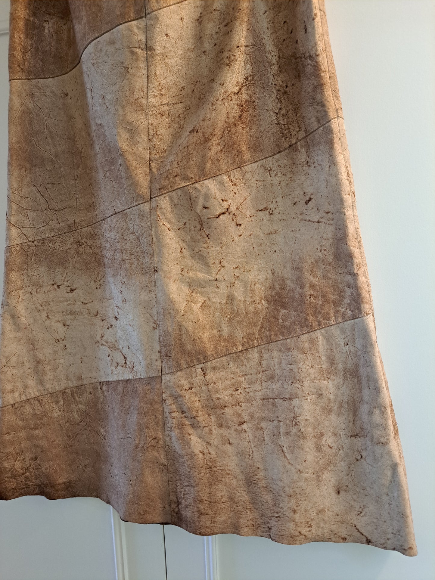 Conbipel Genuine Leather Maxi Skirt Size 44 Made in Italy Patchwork A Line Skirt