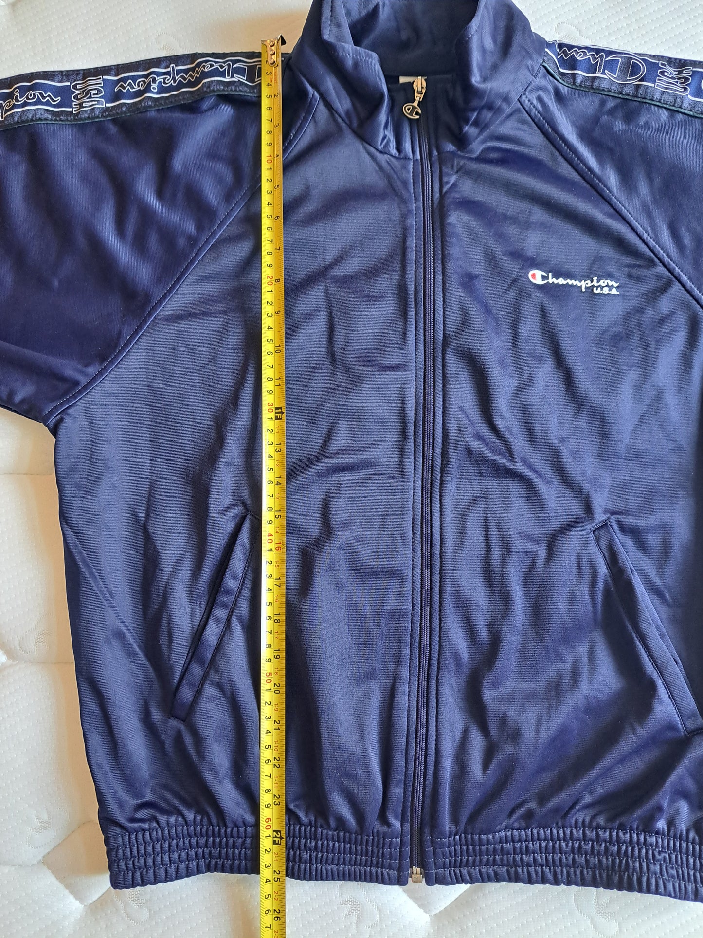Champion Navy Track Jacket Small Zip Up Sports Jacket Y2K Athleisure