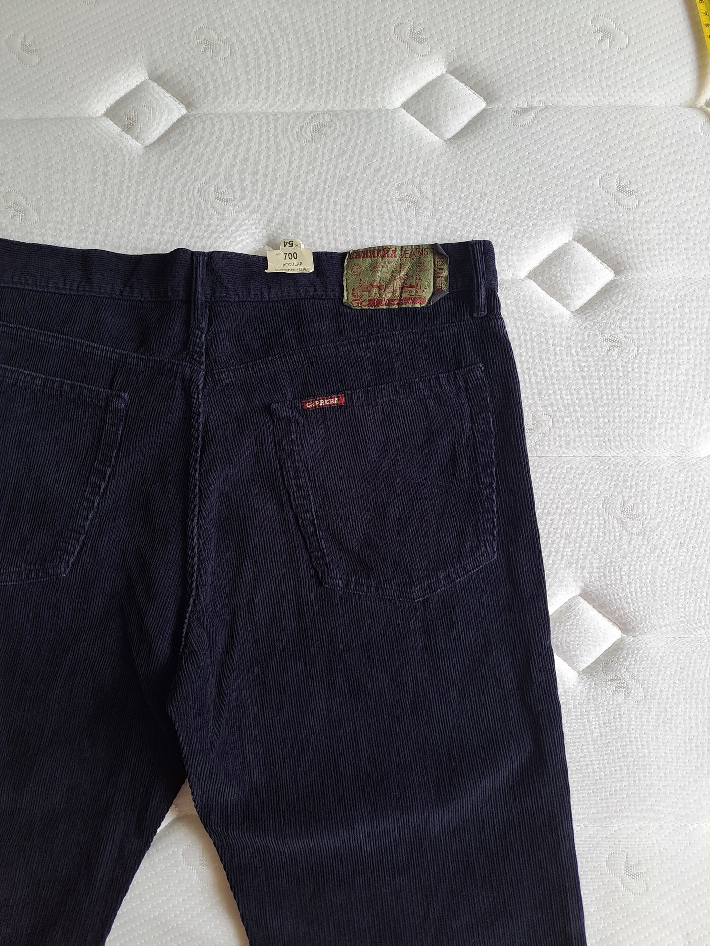 Carrera Navy Corduroy Trousers Straight Leg W38