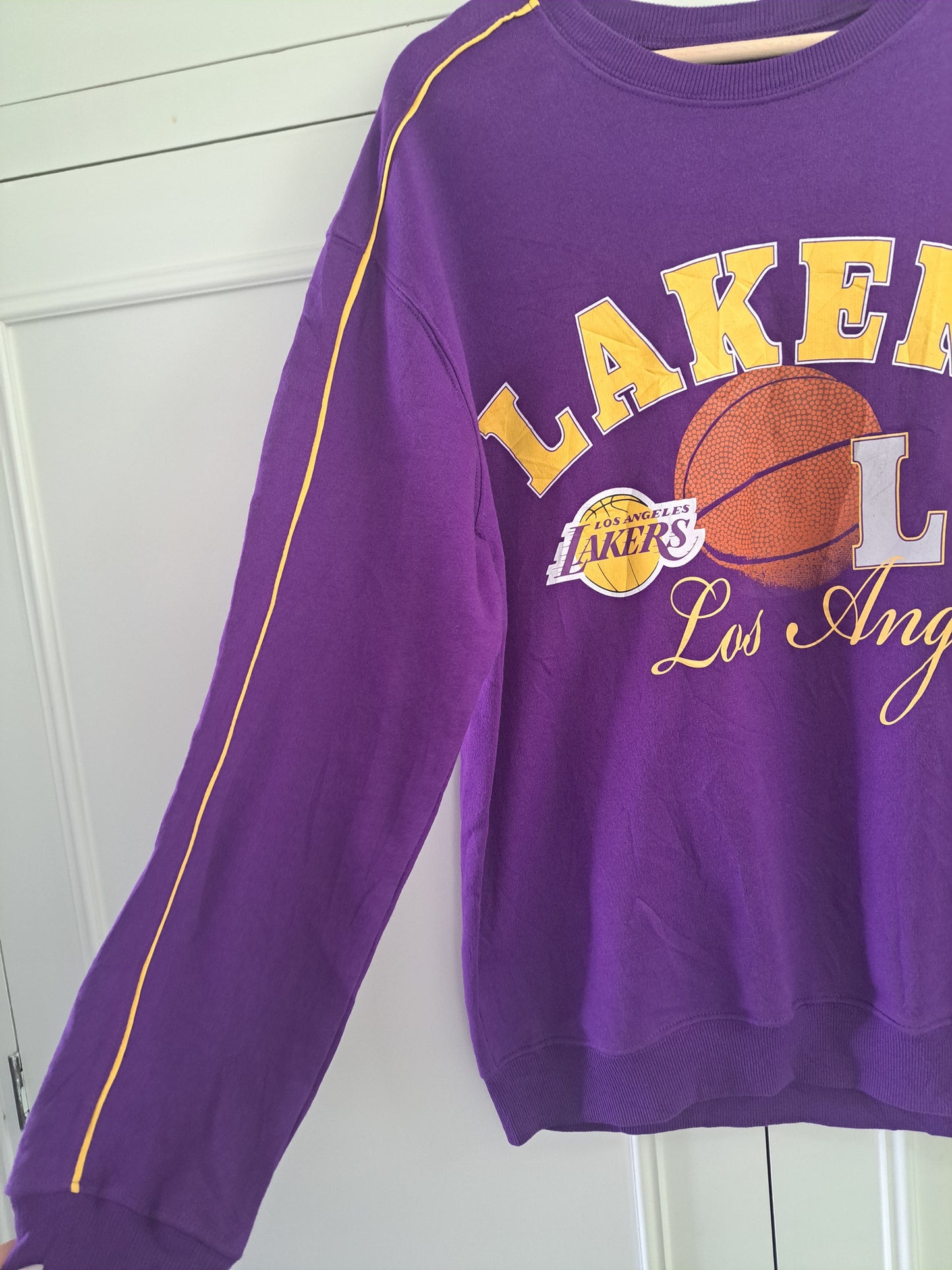 NBA Los Angeles Lakers Purple Sweatshirt M Basketball Oversized Streetwear Y2K
