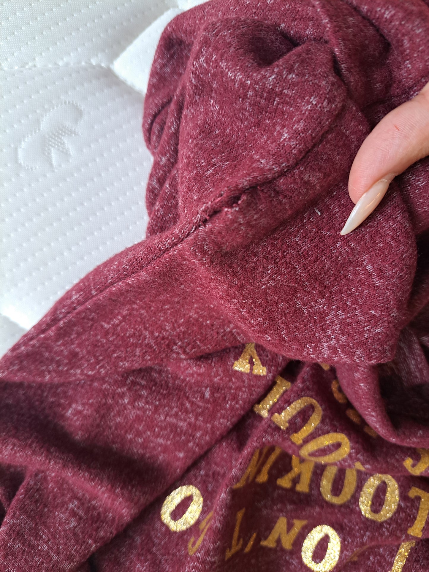 Harry Potter Burgundy Slogan Top Size S Hogwarts Long Sleeve T-Shirt