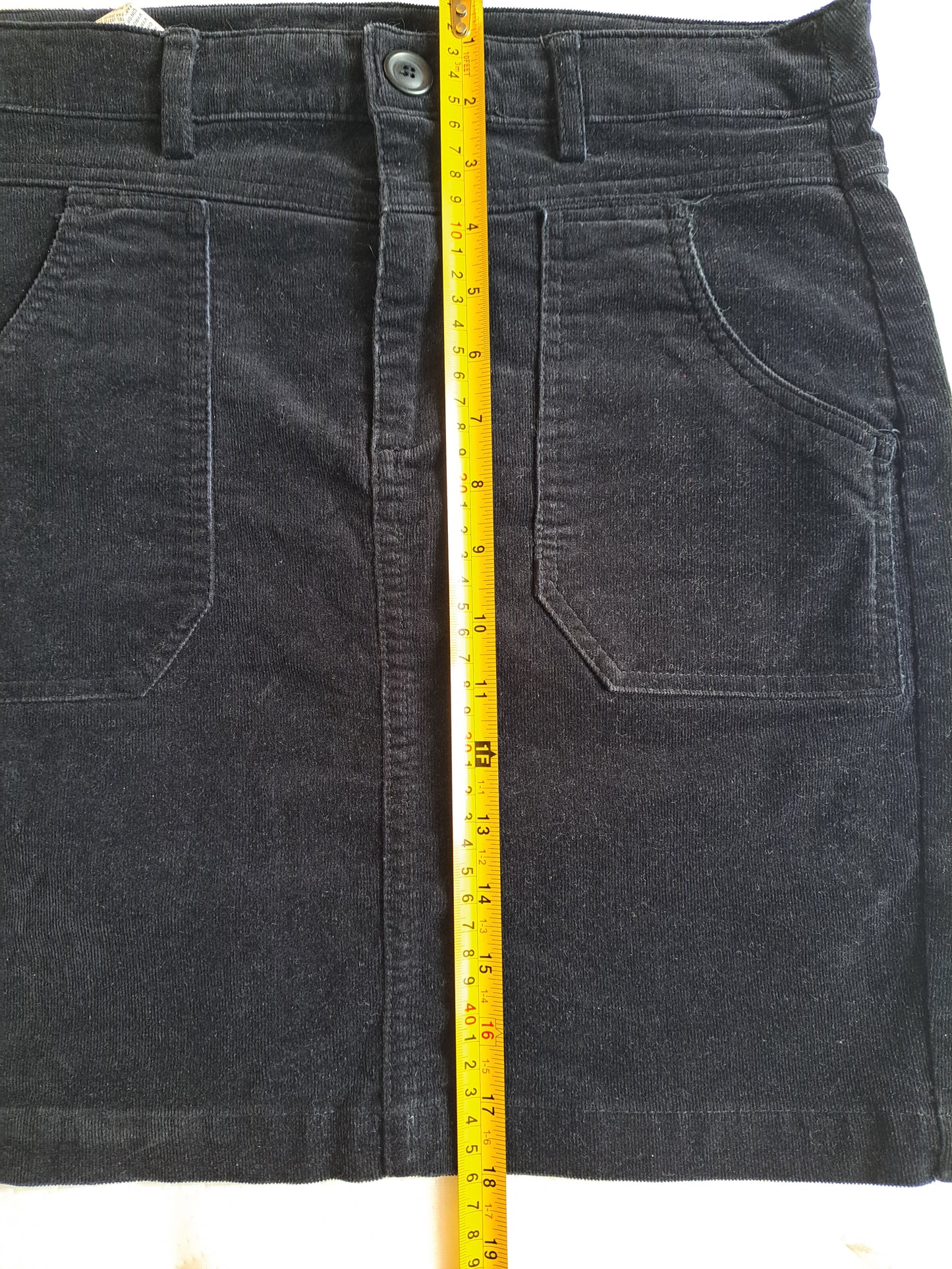 Benetton Corduroy Mini Skirt Black Size 44