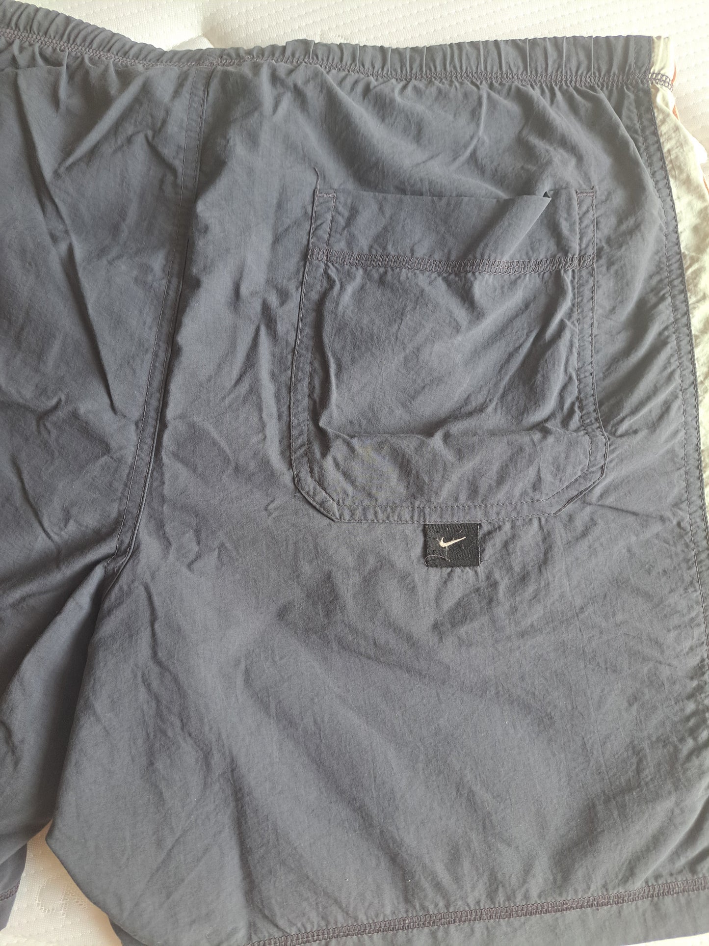 Nike Swim Shorts Grey Mesh Lined Y2K Style Size Medium
