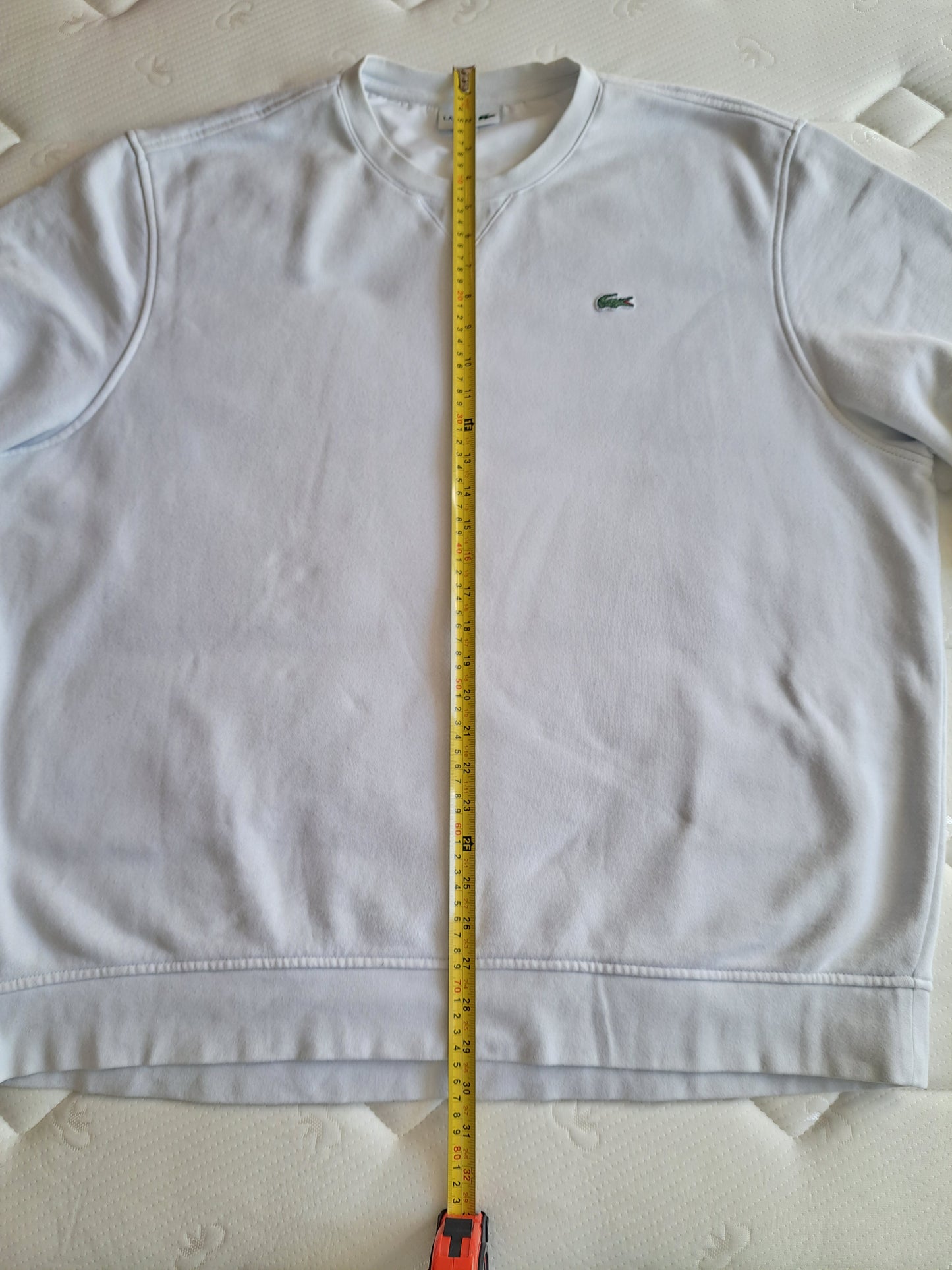 Lacoste Sport White Sweatshirt Crew Neck Logo Casual Tennis Minimalist Unisex