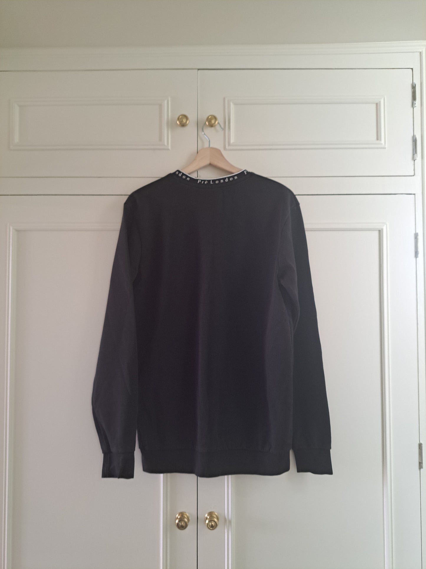 Pré London Black Sweatshirt Size M Cotton Blend Minimalist Logo Jumper