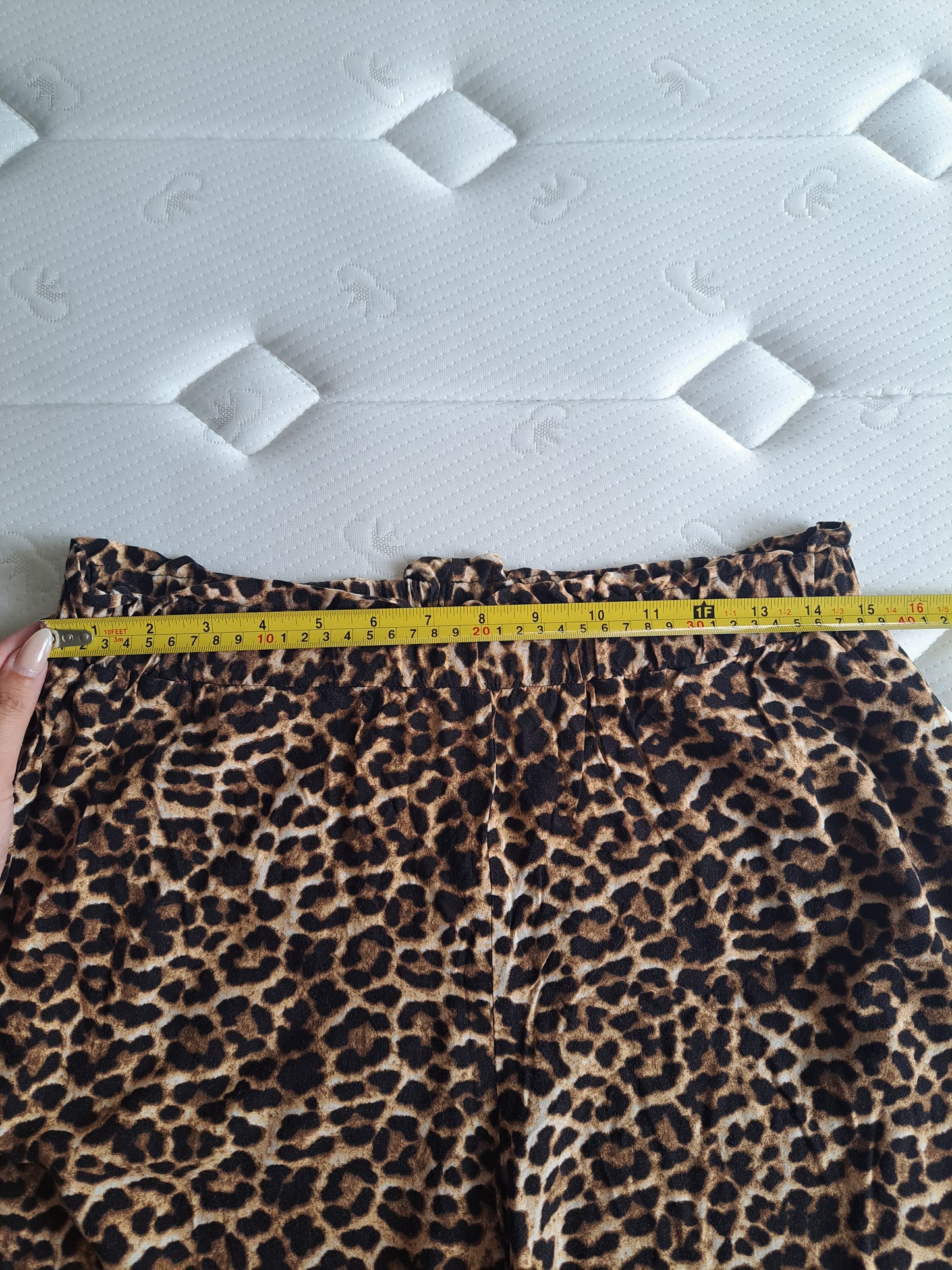 Papaya Leopard Print Wide Leg Trousers UK 12 Animal Print Pull On Pants