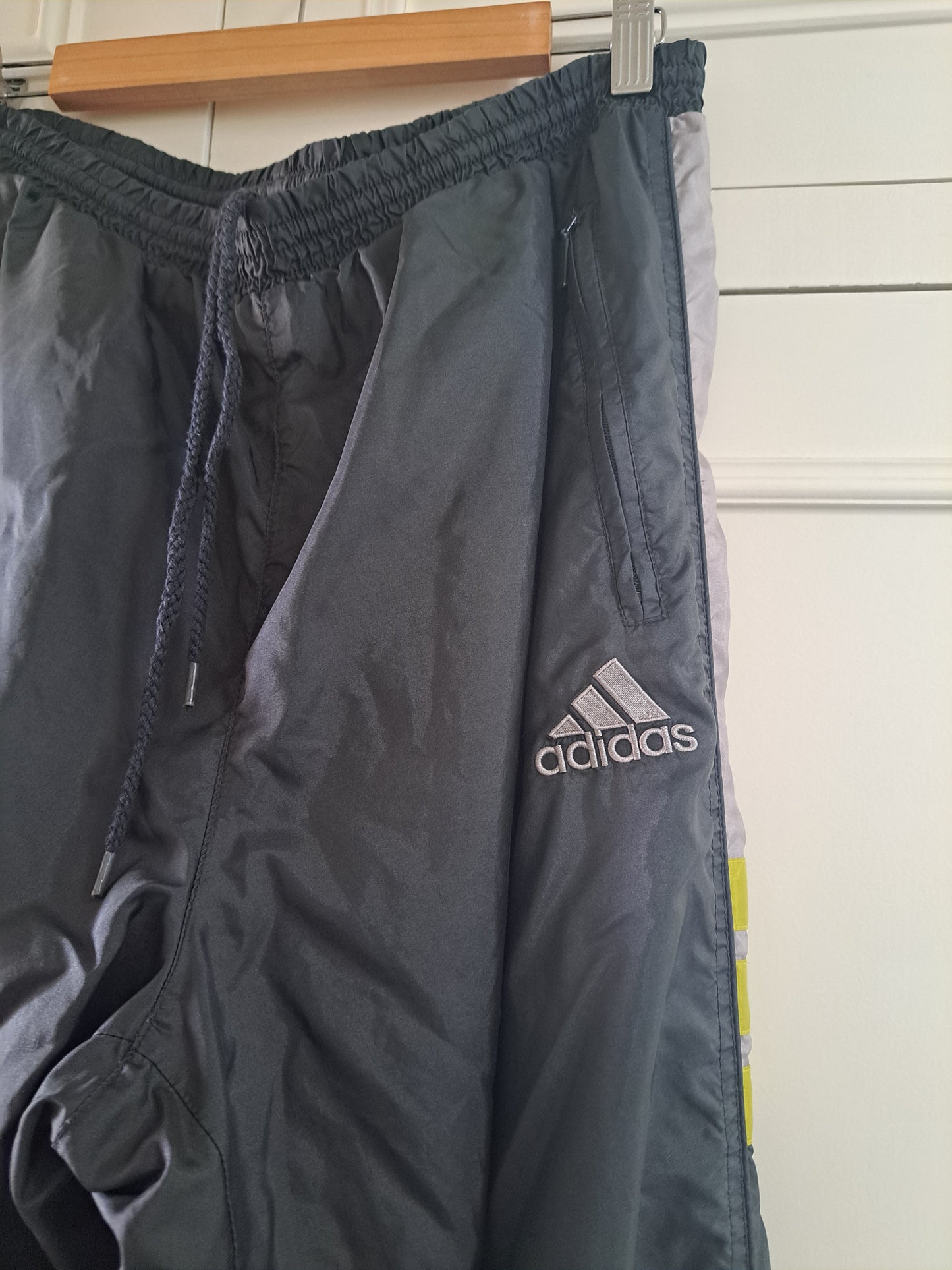 Adidas Grey Track Pants Windbreaker Joggers Size L