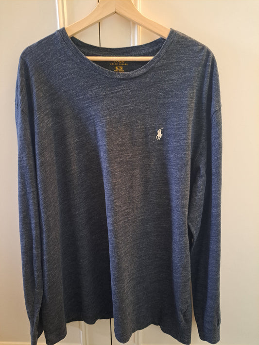 Polo Ralph Lauren Long Sleeve T-Shirt Grey Cotton Size XL