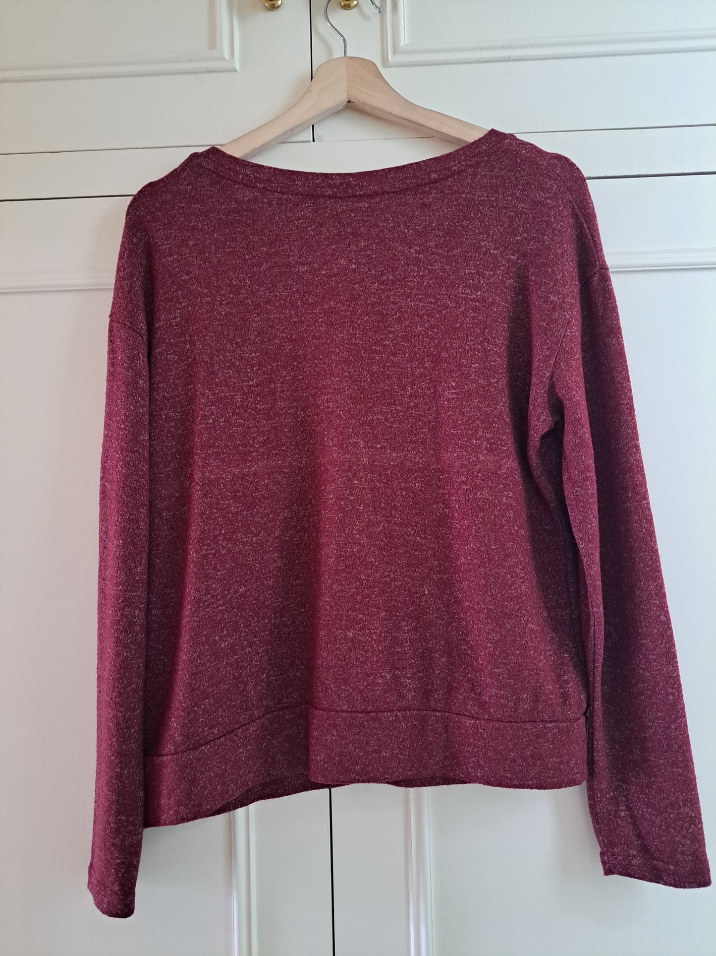 Harry Potter Burgundy Slogan Top Size S Hogwarts Long Sleeve T-Shirt
