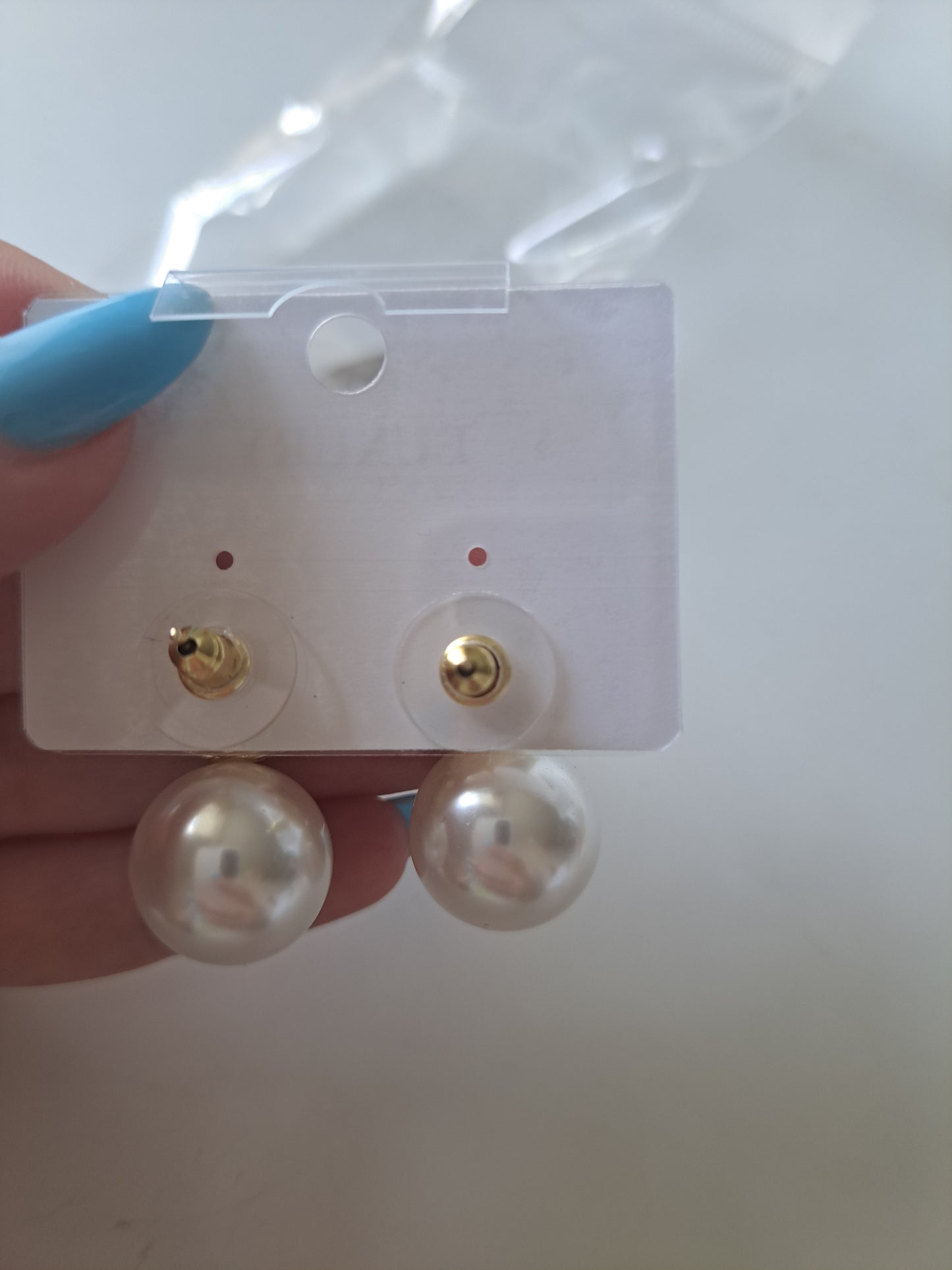 Gold Tone Pearl Drop Stud Earrings Classic Statement Elegant Fashion Jewellery