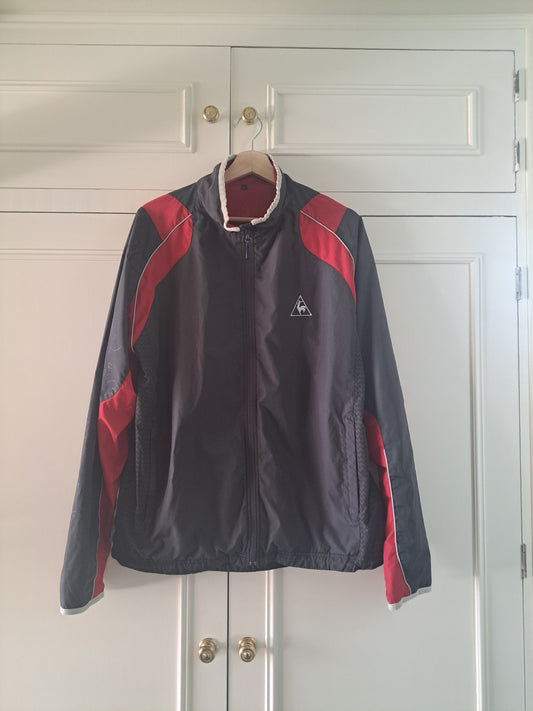 Le Coq Sportif Dark Grey/Washed Black Red Windbreaker Jacket Size L