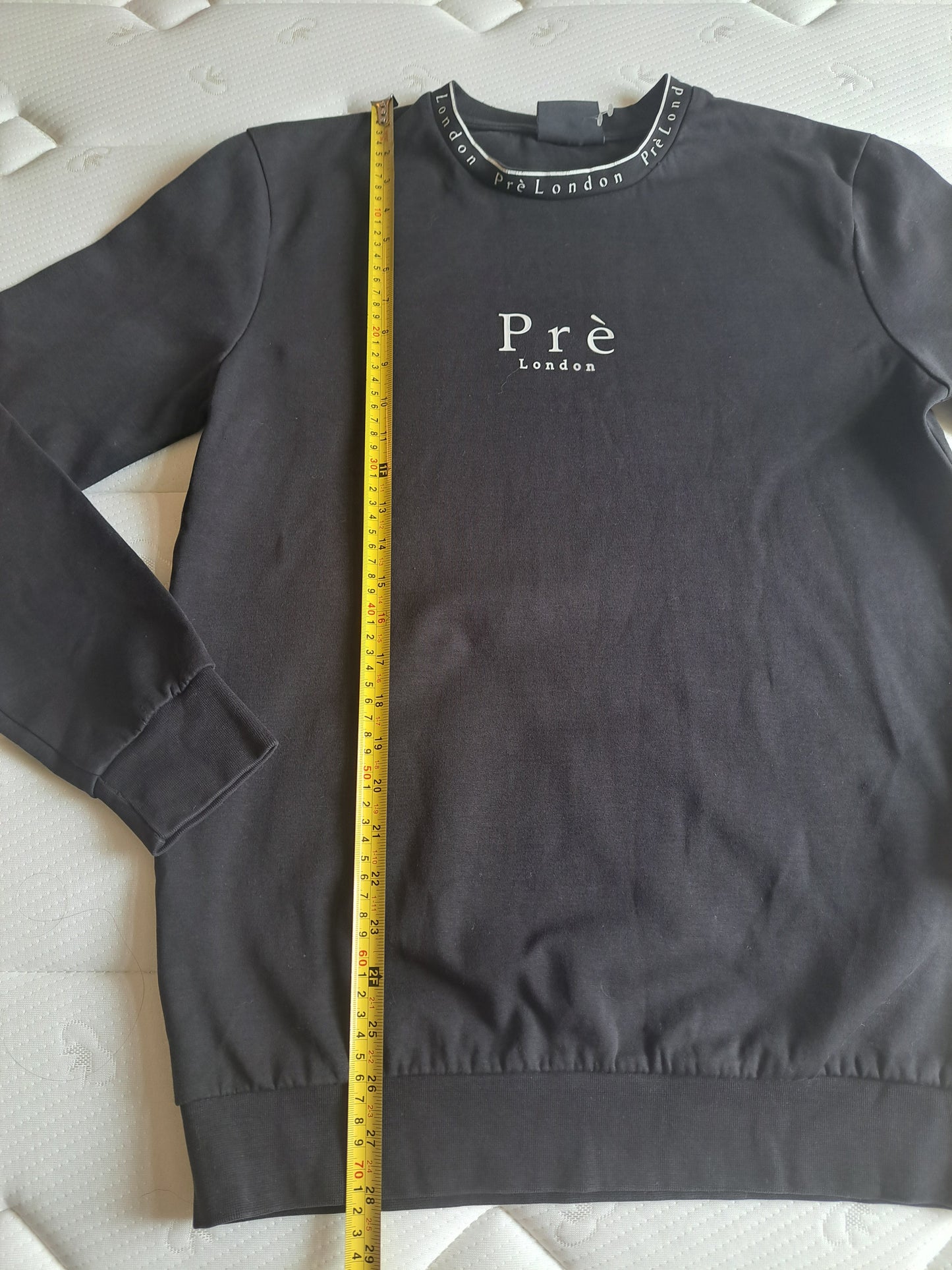 Pré London Black Sweatshirt Size M Cotton Blend Minimalist Logo Jumper