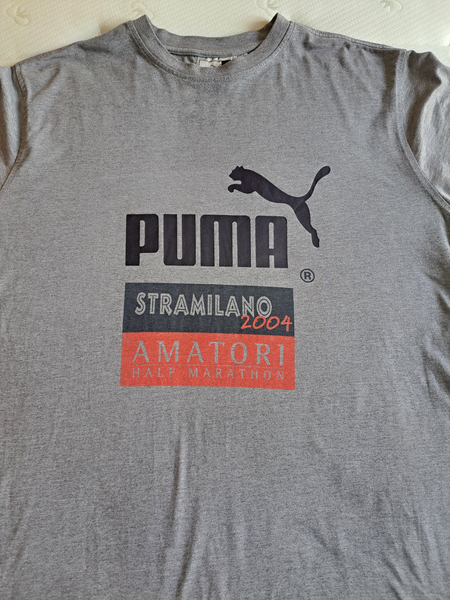 Puma Graphic T Shirt Grey Casual Sportswear Tee Size XL