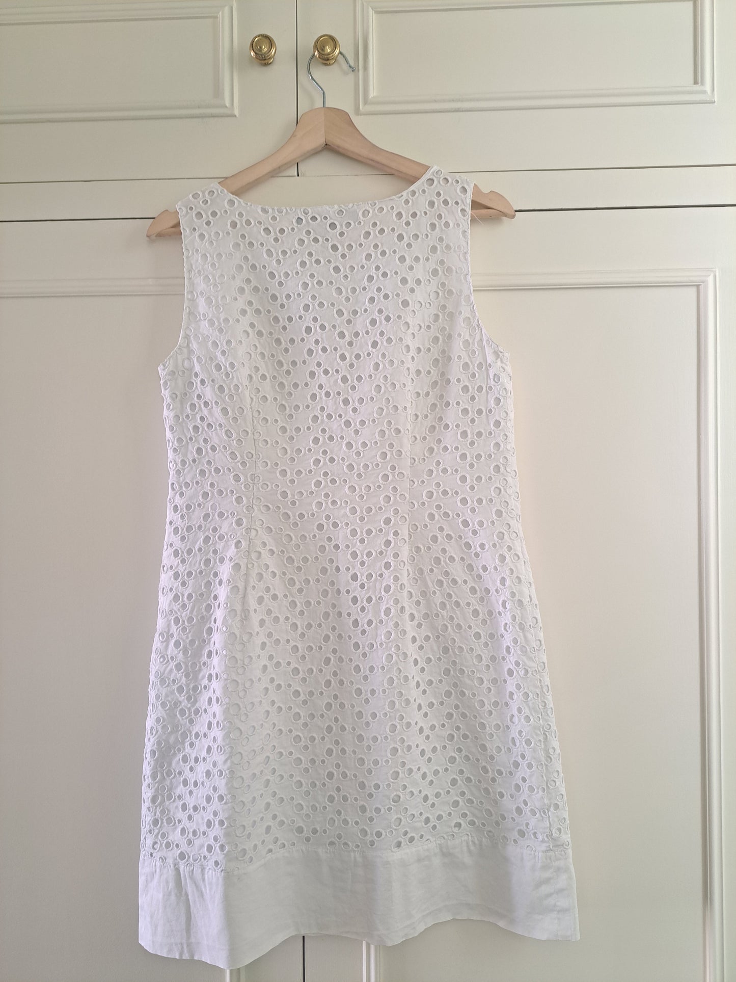 Principles White Broderie Anglaise Dress Size 12 Cotton Summer Dress EU 40