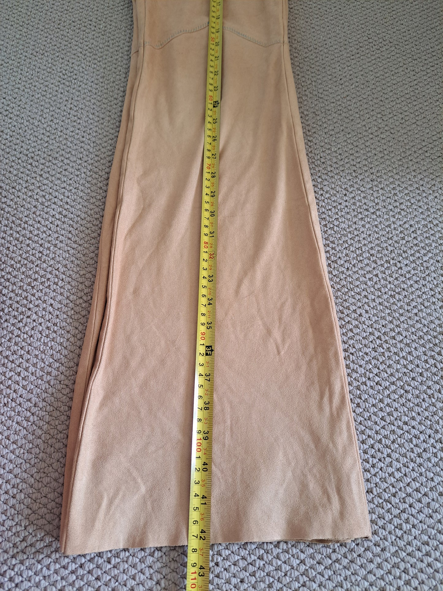 Nemo Made in Italy Flared Trousers Beige Stretch Boho Festival Pants