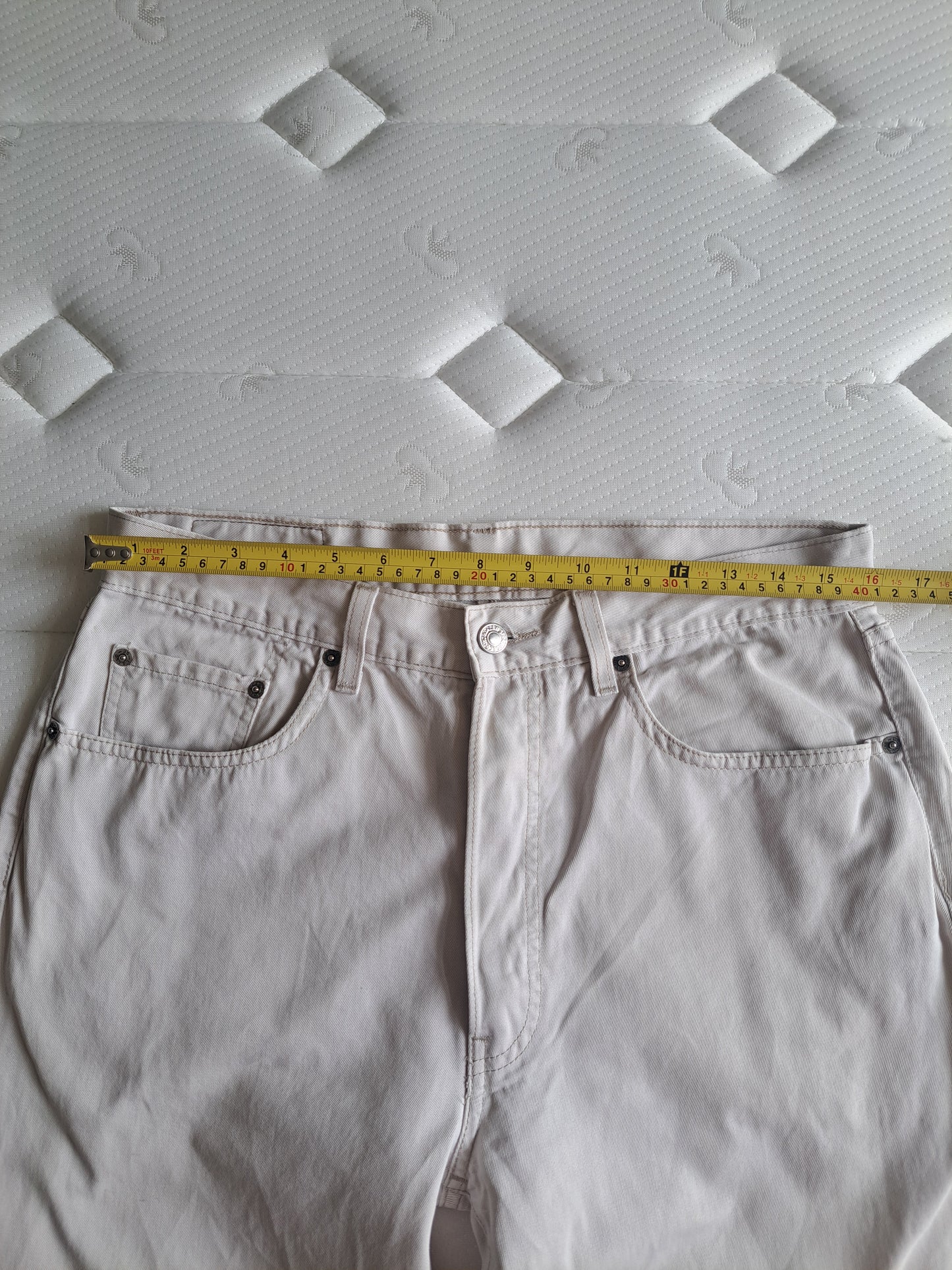Levi's White Straight Leg Jeans Casual Cotton Denim Trousers W30 L32