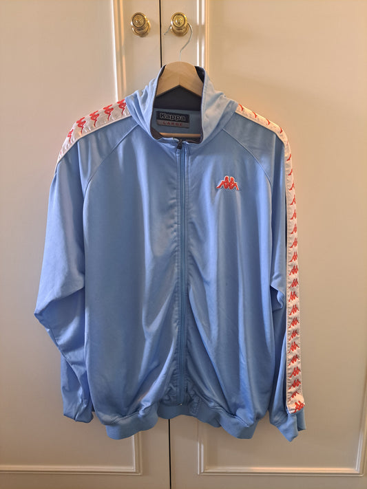Kappa Baby Blue Track Jacket Large Y2K Vintage Style Zip Up