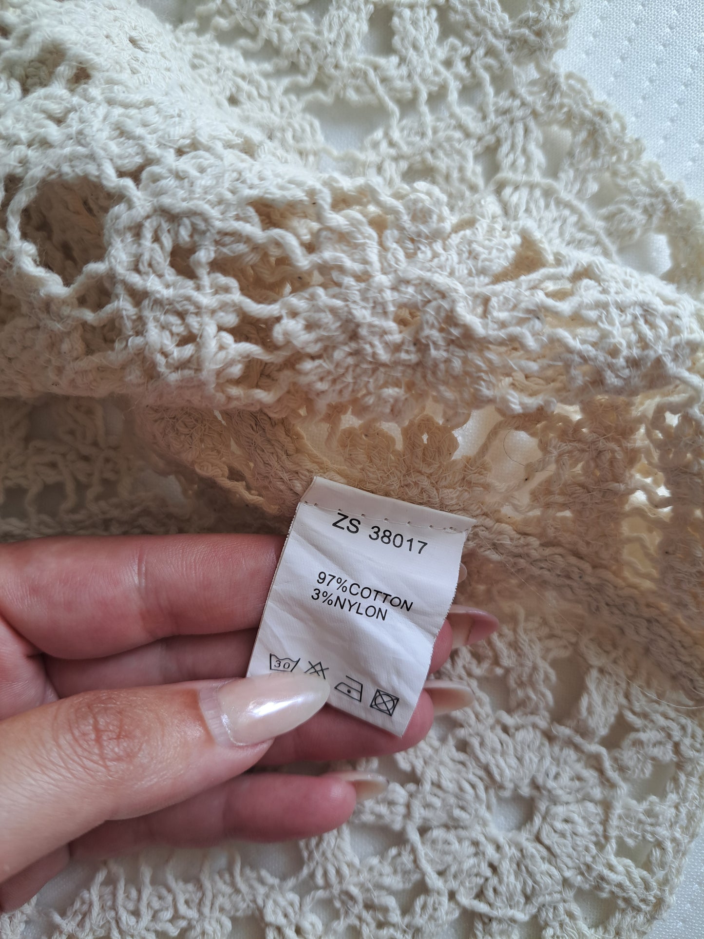 Cream Crochet Knit Waistcoat Boho Festival Open Front Vest