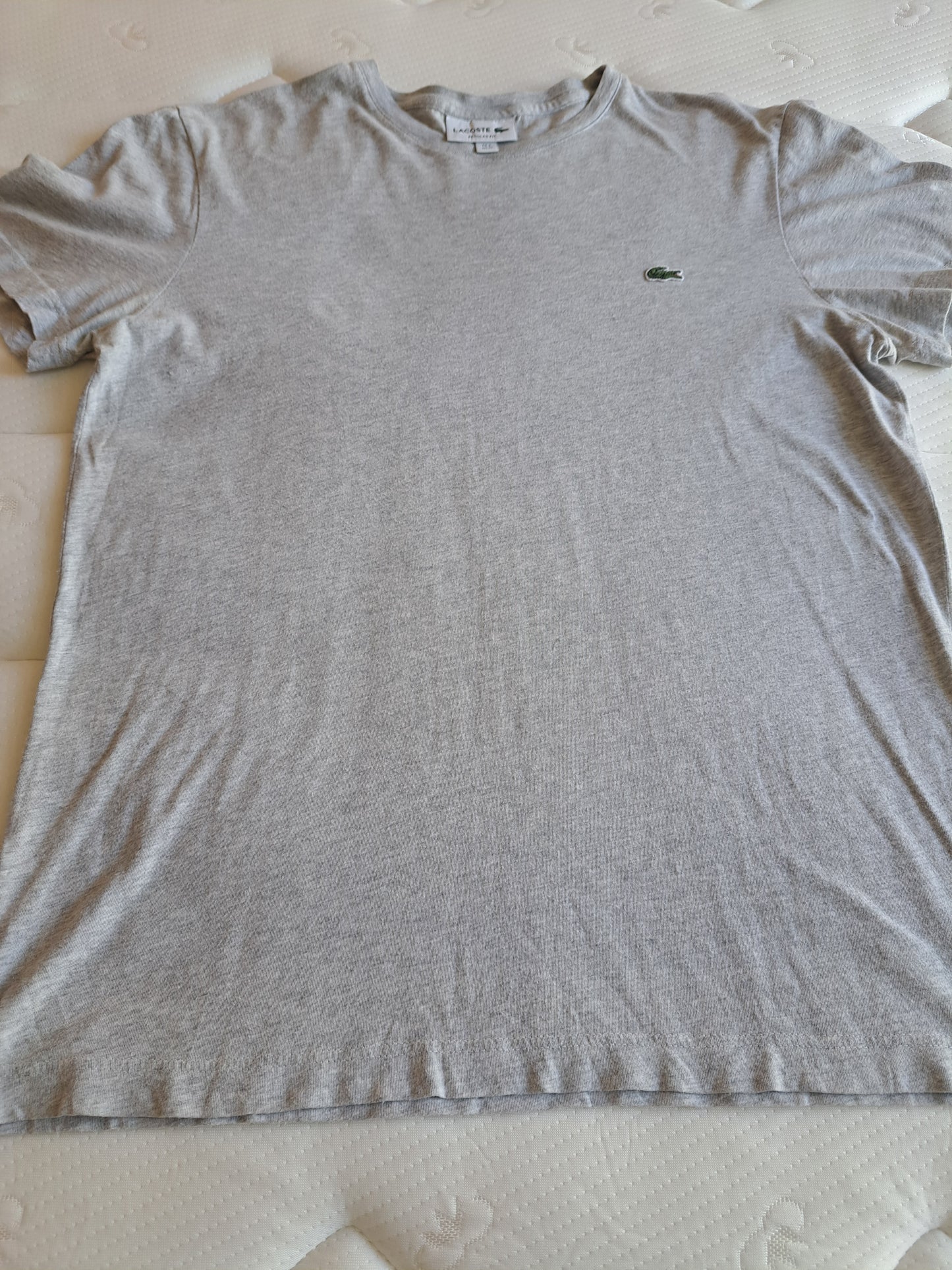 Lacoste Grey T Shirt Classic Logo Cotton Tee Size Medium