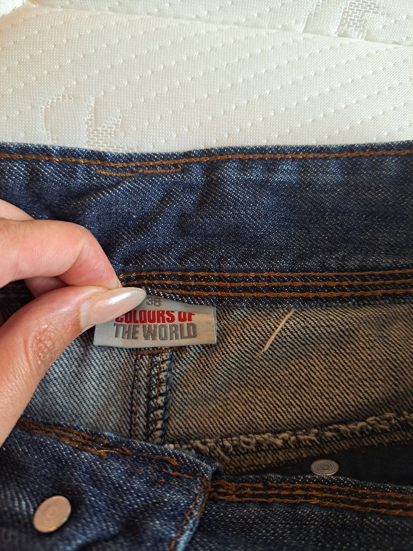 Colours of the World Denim Midi Skirt Size 38 Blue Denim Pencil Skirt Y2K