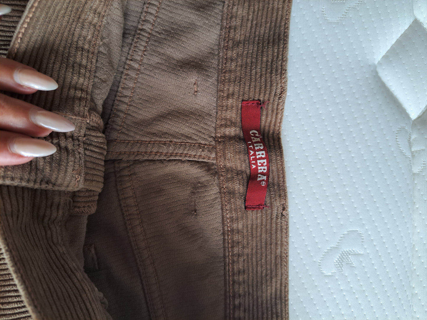 Carrera Beige Corduroy Trousers Straight Leg W40