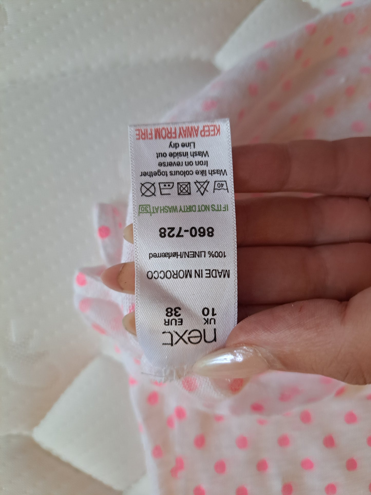Next Pink Polka Dot T-Shirt Size 10 Cotton Blend Casual Top