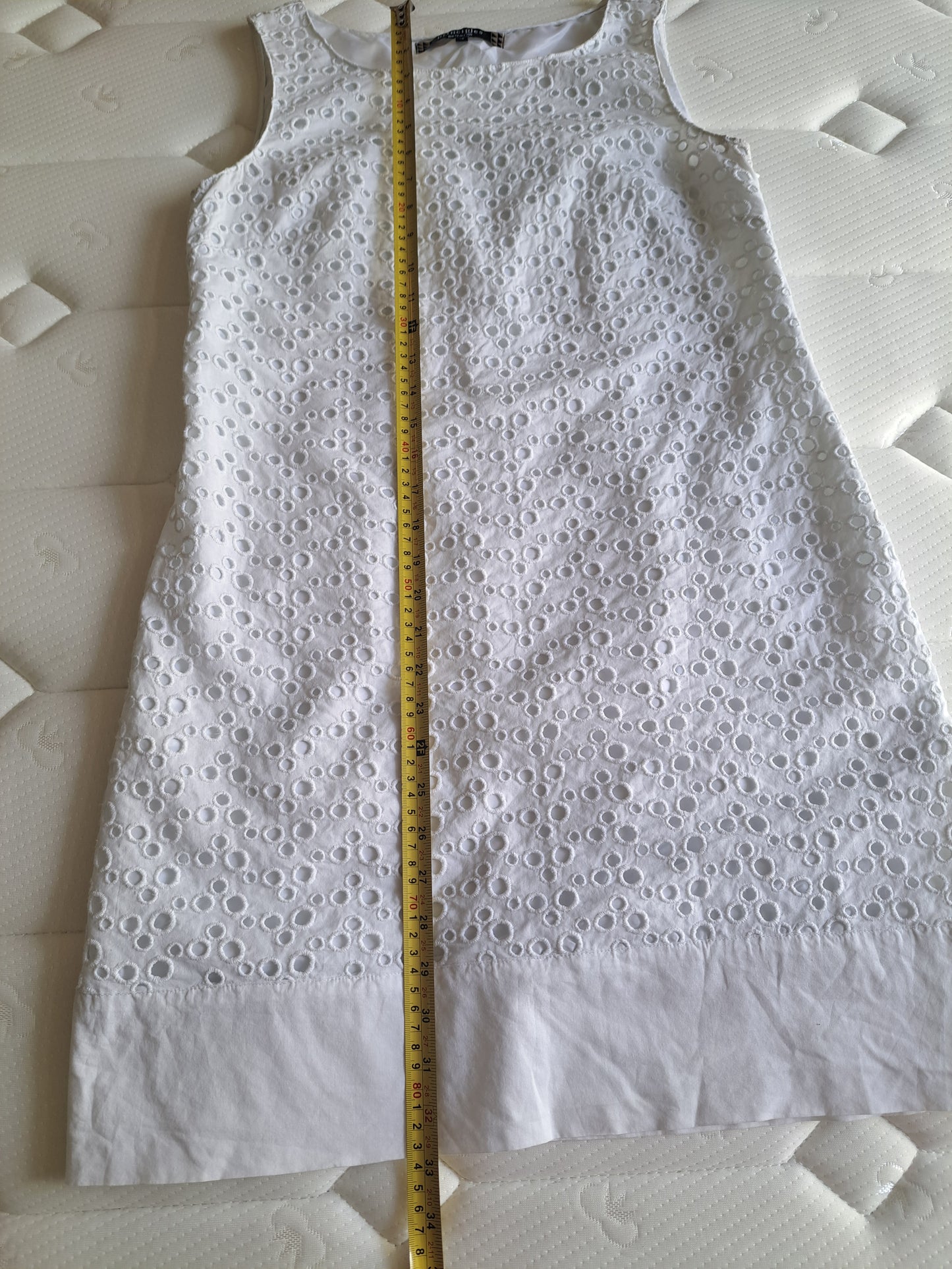 Principles White Broderie Anglaise Dress Size 12 Cotton Summer Dress EU 40