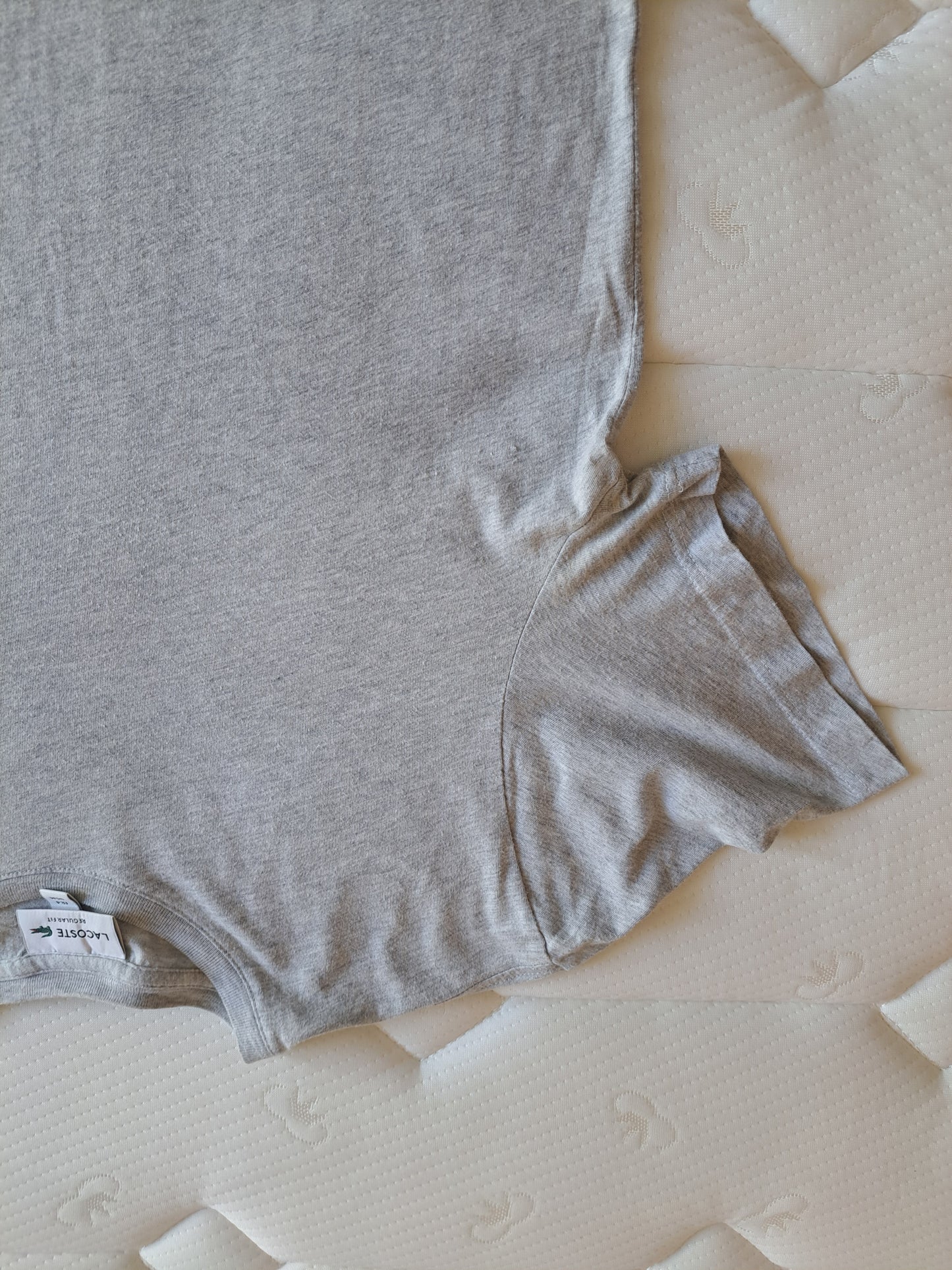 Lacoste Grey T Shirt Classic Logo Cotton Tee Size Medium