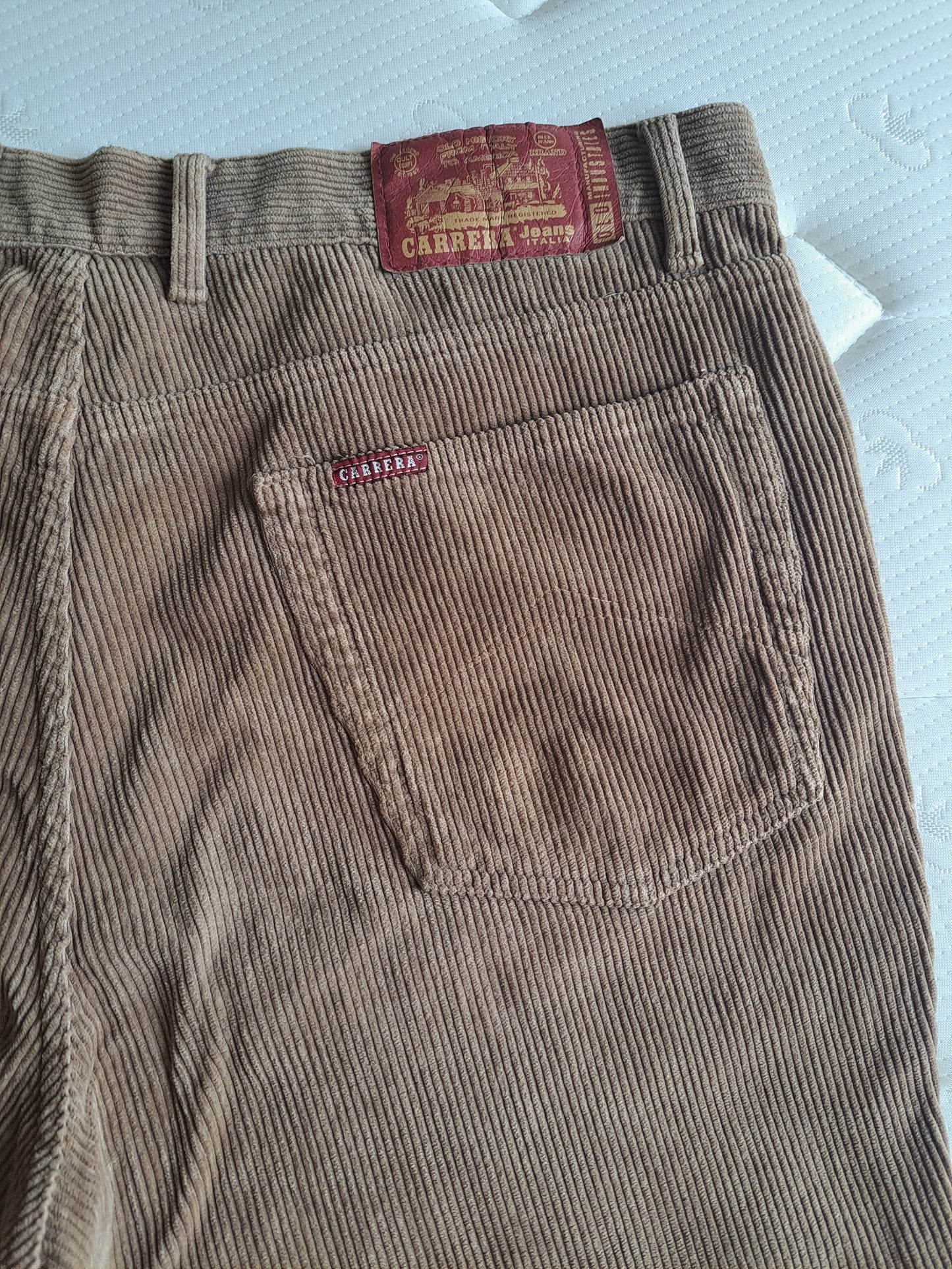 Carrera Beige Corduroy Trousers Straight Leg W40