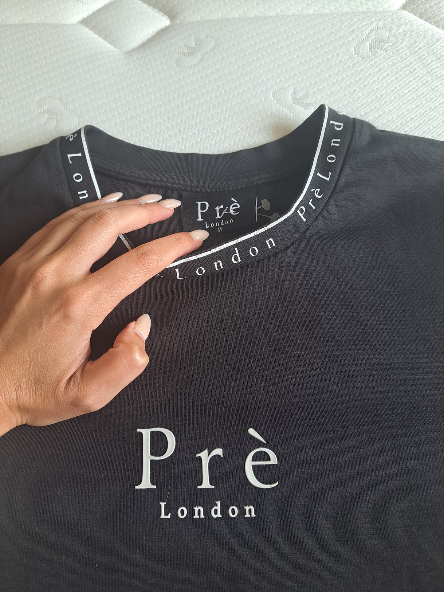 Pré London Black Sweatshirt Size M Cotton Blend Minimalist Logo Jumper