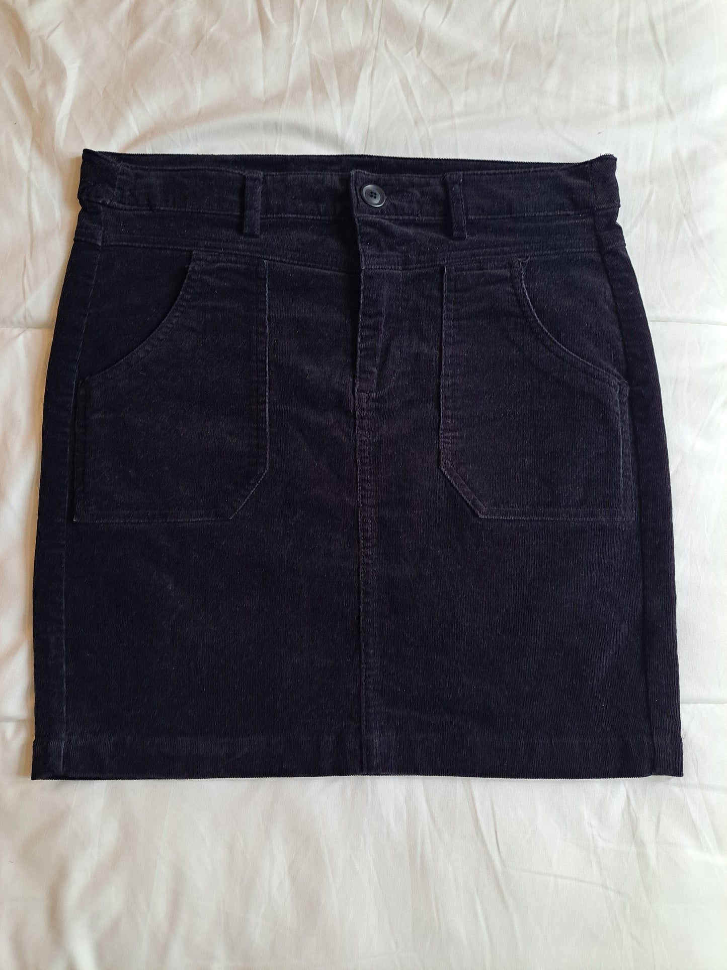 Benetton Corduroy Mini Skirt Black Size 44