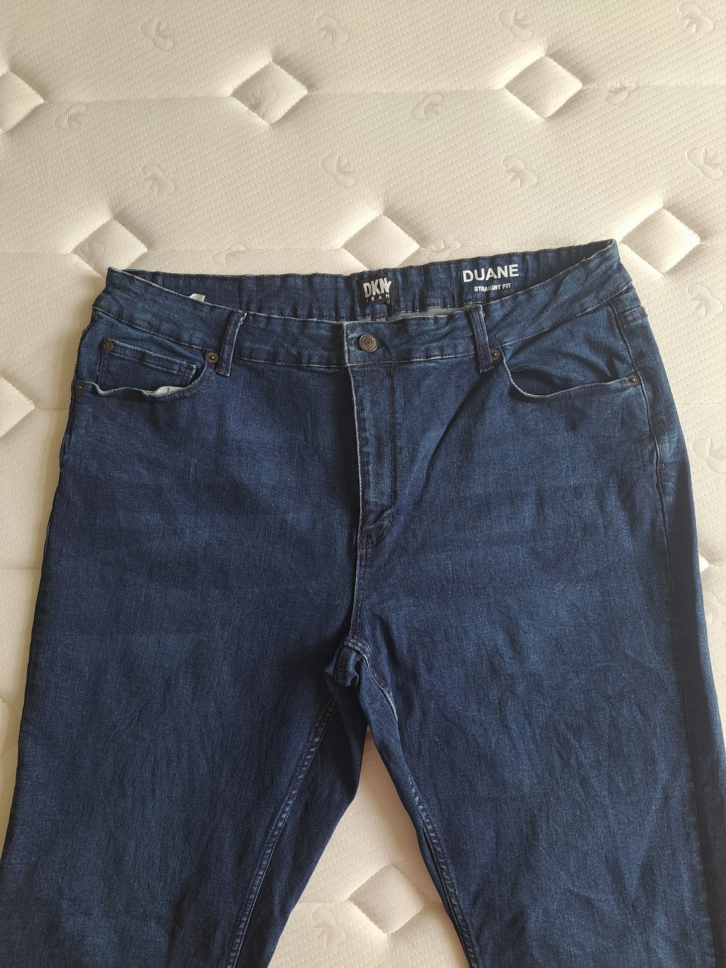 DKNY Duane Straight Fit Jeans Dark Blue Denim Stretch Jeans W40 L32