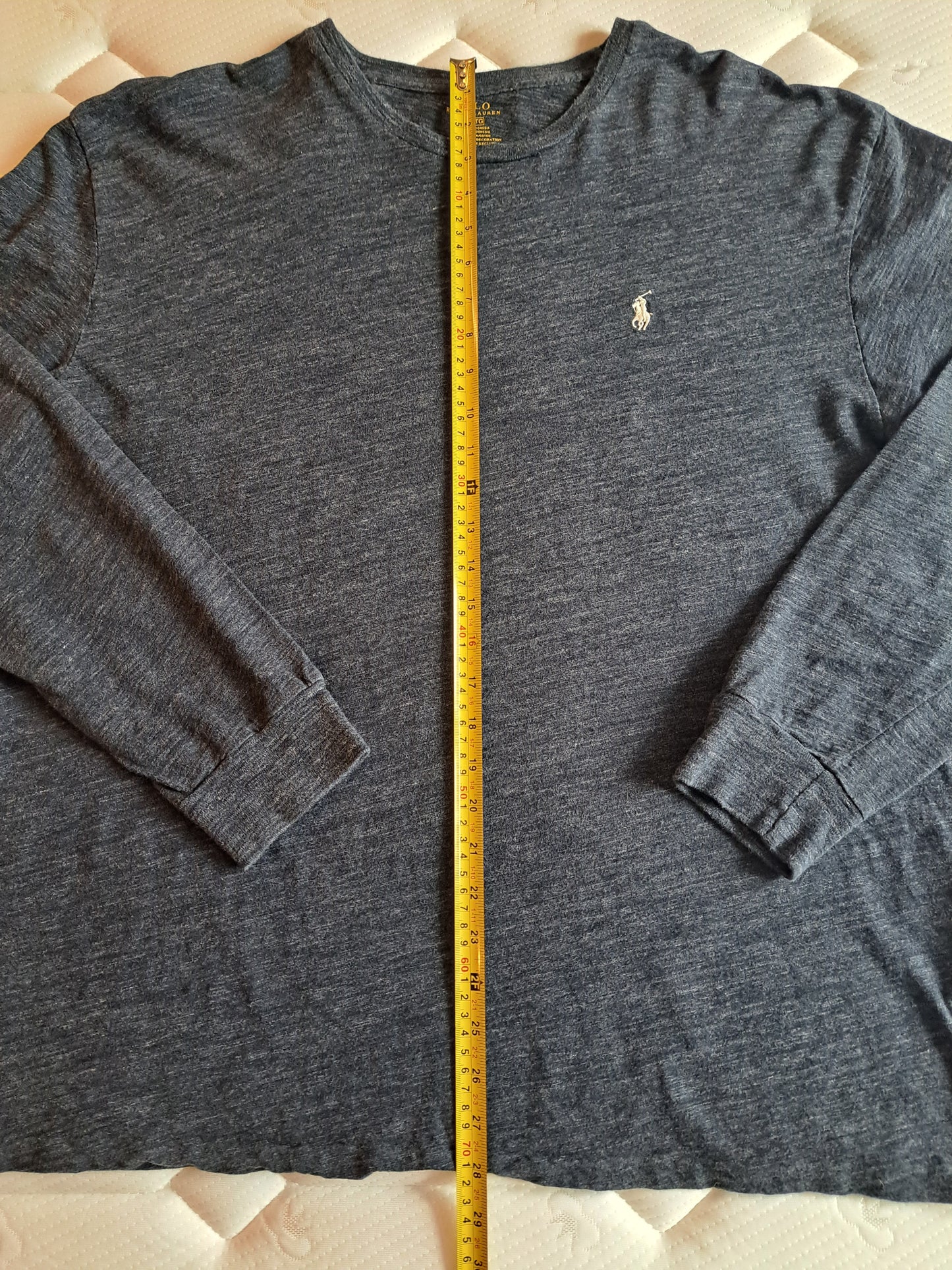 Polo Ralph Lauren Long Sleeve T-Shirt Grey Cotton Size XL