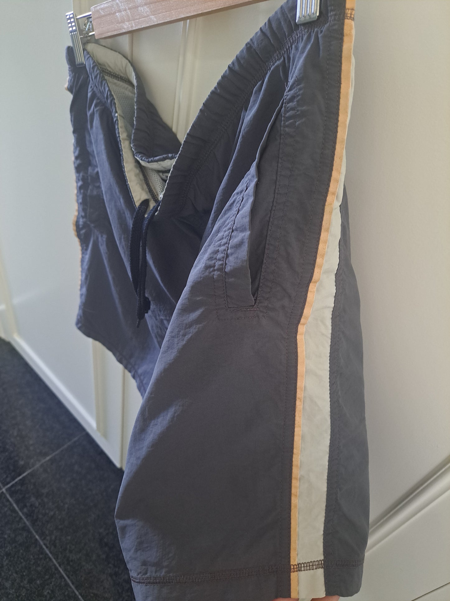 Nike Swim Shorts Grey Mesh Lined Y2K Style Size Medium