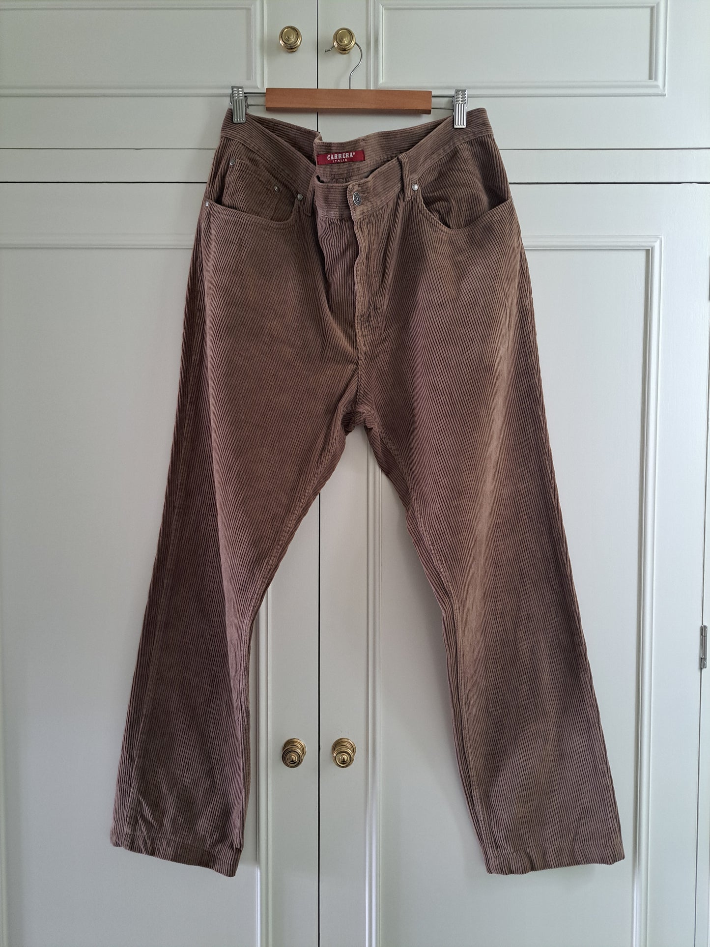 Carrera Beige Corduroy Trousers Straight Leg W40