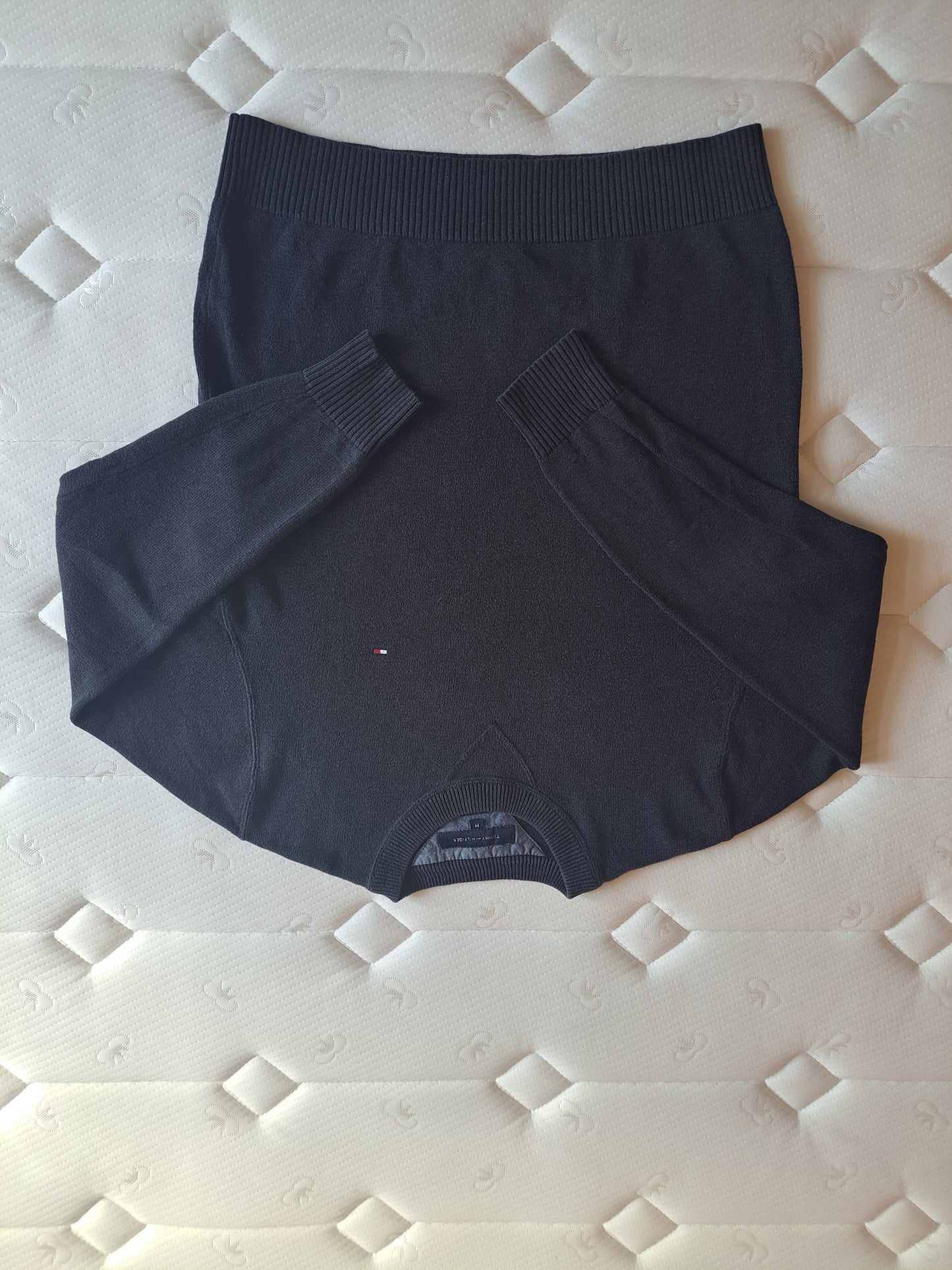 Tommy Hilfiger Crew Neck Jumper Grey Cotton Knit Size M