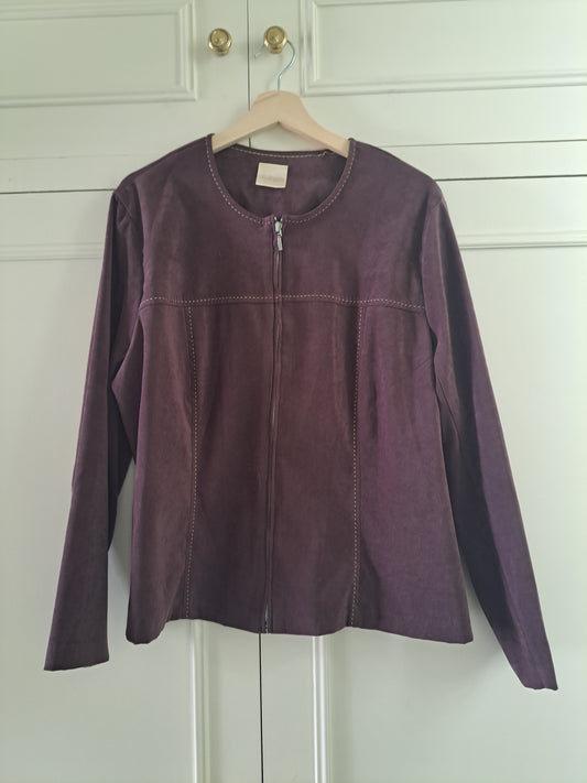 Classics Brown Faux Suede Zip Jacket UK 18 Lightweight Casual Jacket