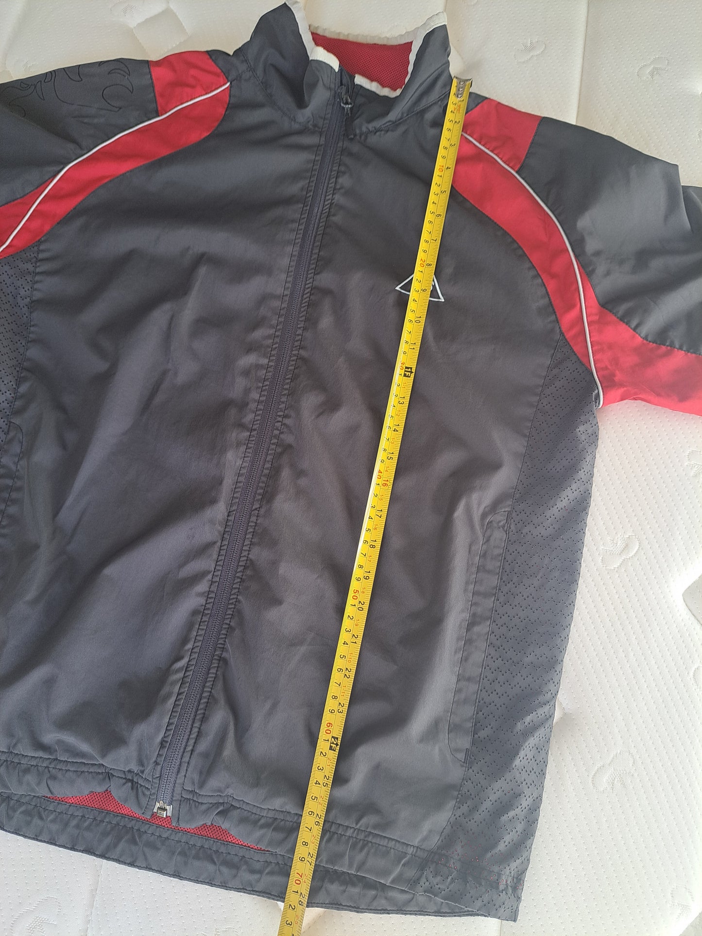 Le Coq Sportif Dark Grey/Washed Black Red Windbreaker Jacket Size L