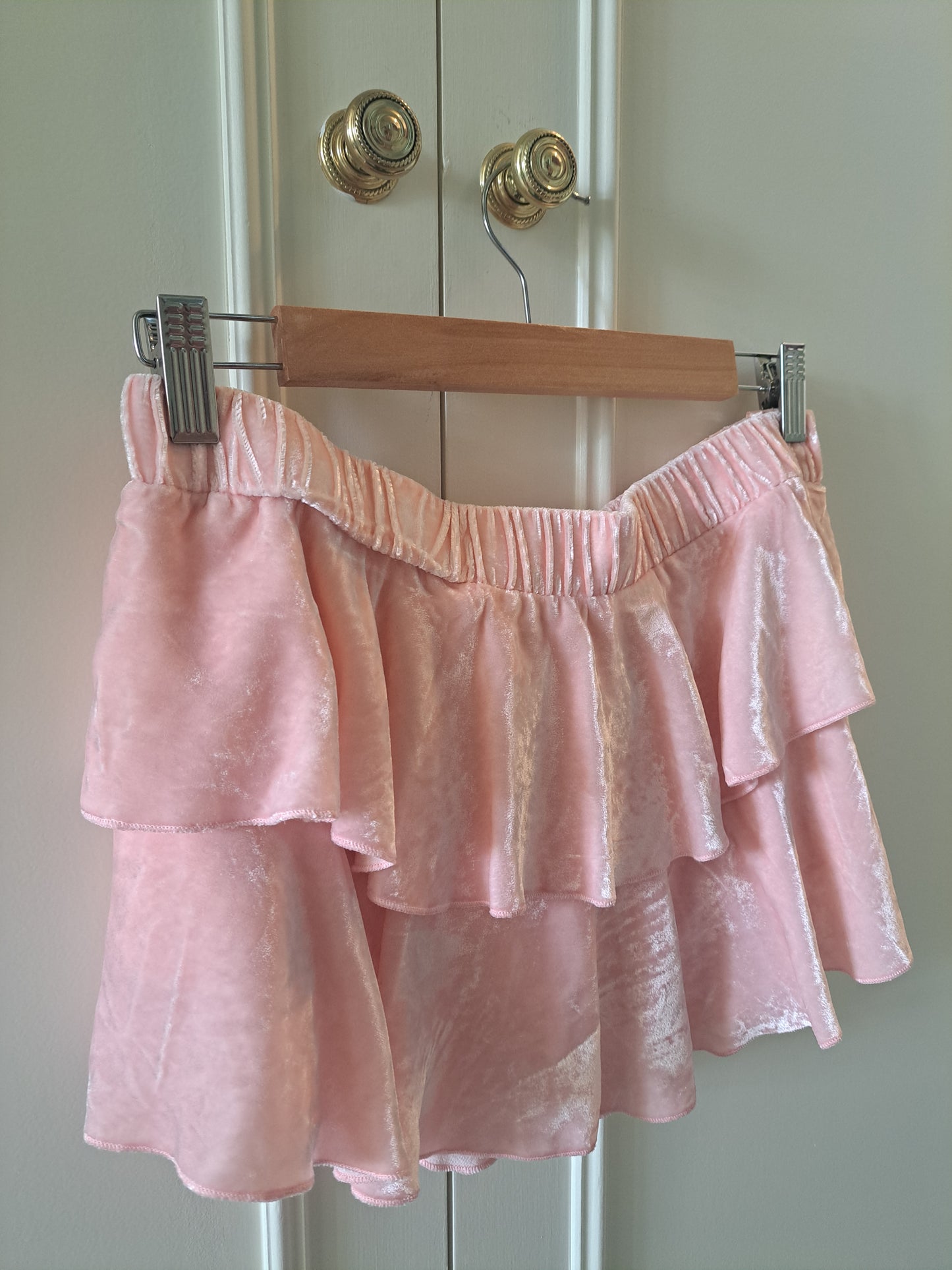 Juicy Couture Pink Silk Blend Ruffle Mini Skirt Y2K Layered Skater Skirt Size L