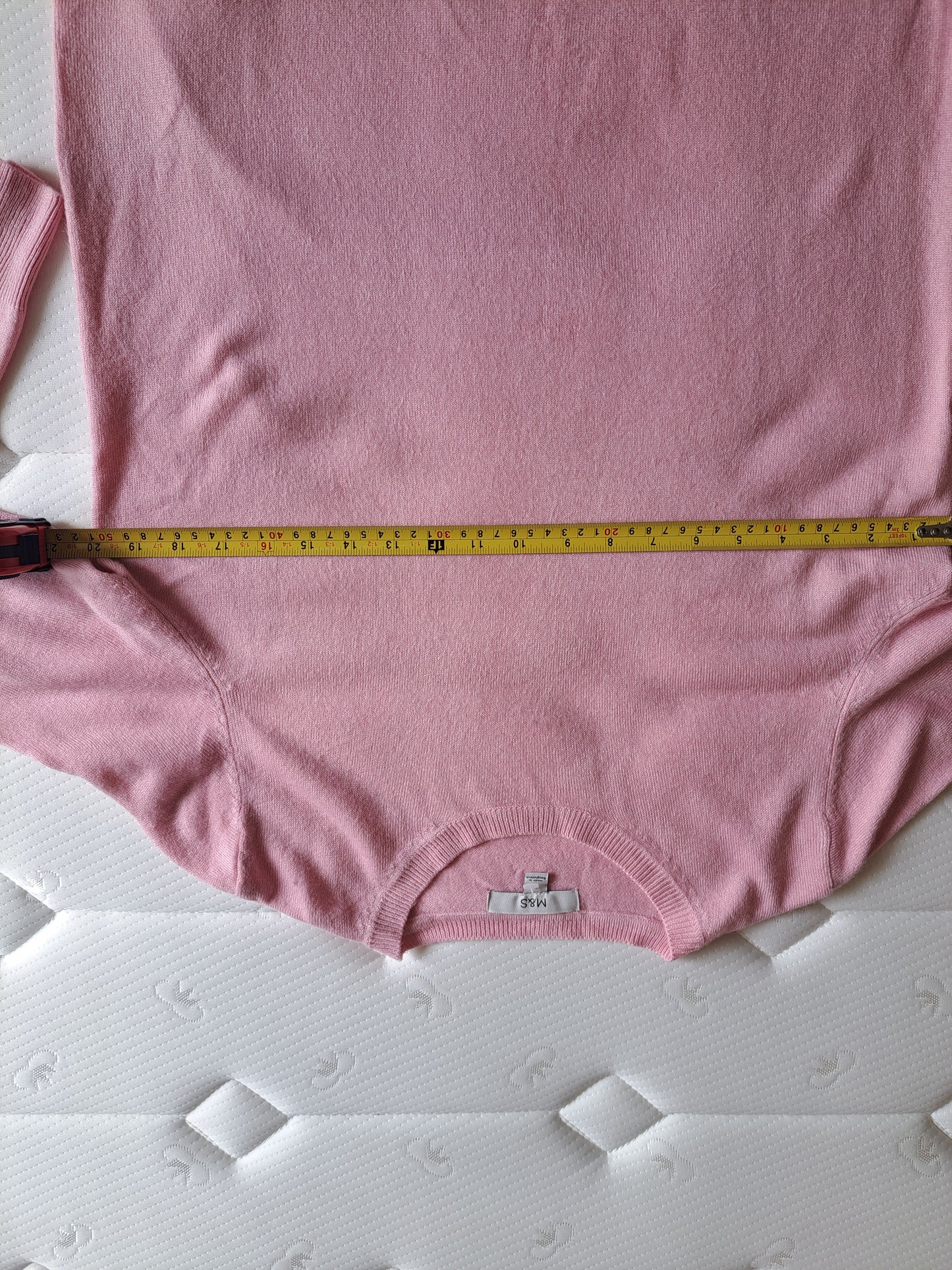 M&S Pink Crew Neck Jumper Size 12 Lightweight Knit Soft Touch Sweater